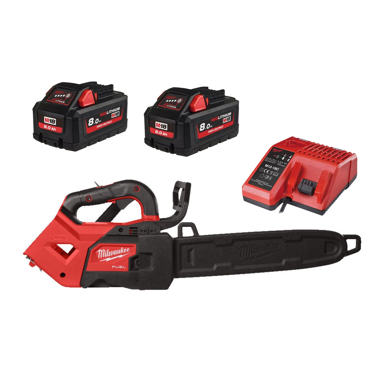 Milwaukee M18 FTCHS35-122 FUEL™ 18V Li-Ion accu kettingzaag set (2x 12.0Ah) - 35 cm-image