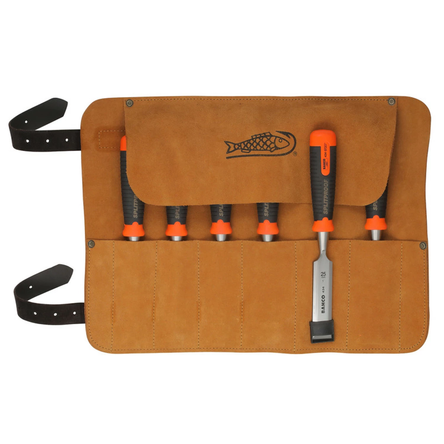 Bahco 434-S6-LR - Set ciseaux à bois ERGO™ (6pcs) - incl étui en cuir-image