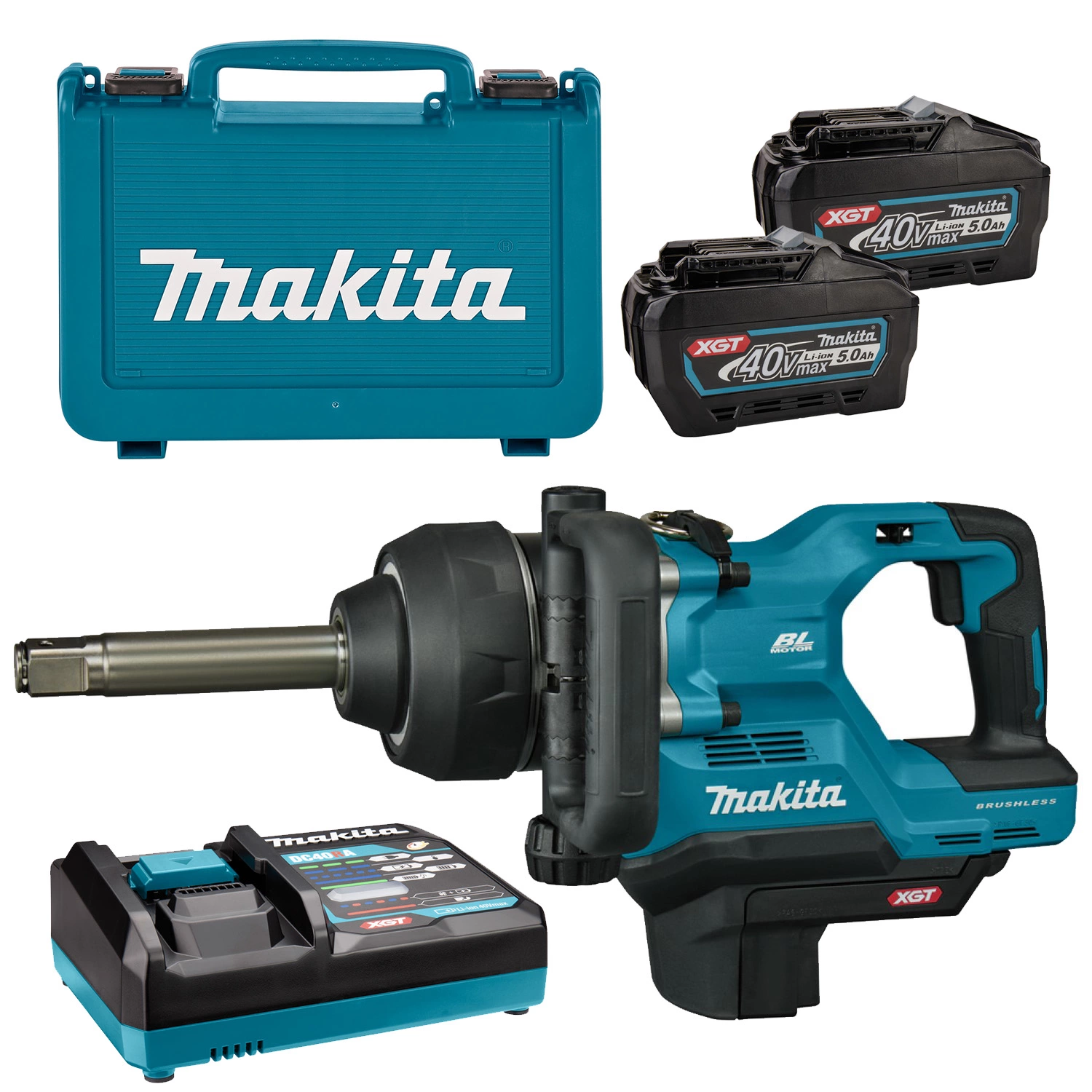 Makita TW010GT201 40V XGT Li-ion accu slagmoersleutel set (2x 5,0Ah accu) in koffer - 1" - 4000Nm-image