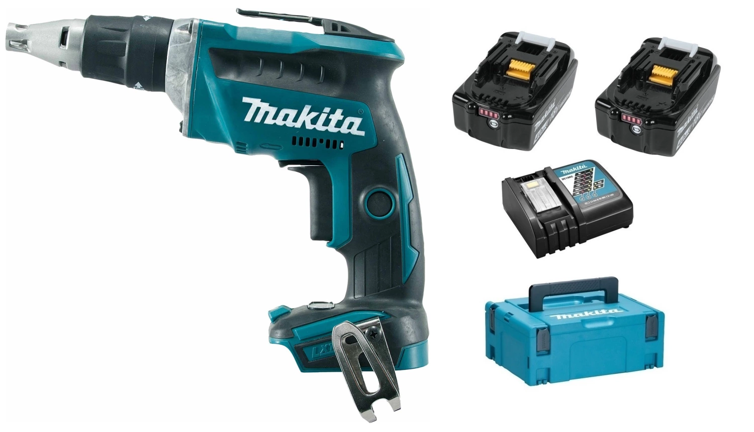 Makita DFS452RMJ Visseuse plaquiste sans-fil - 18V Li-ion - 2 batteries 4,0 Ah - MAKPAC - Brushless-image