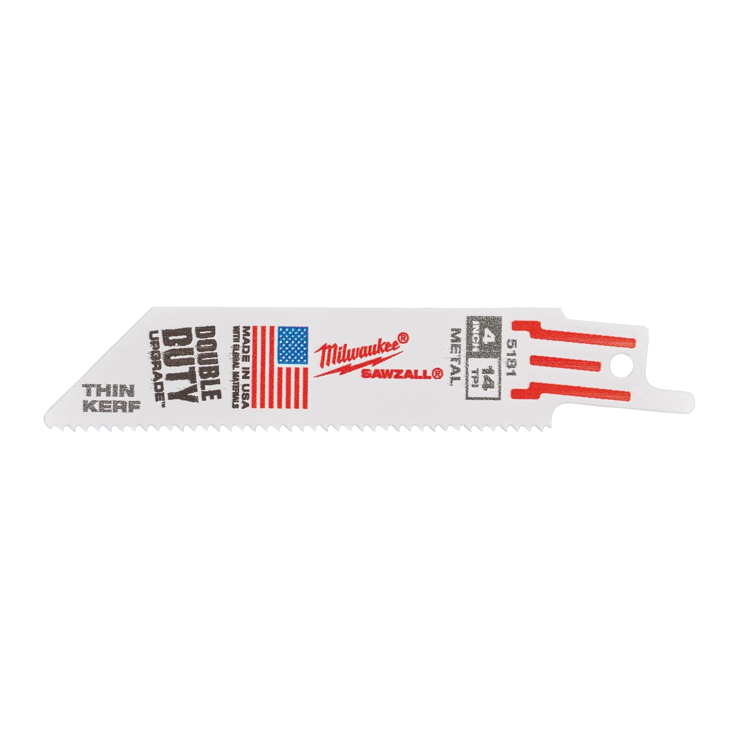 Milwaukee 48475181 Lame de scie alternative Sawzall Thin Kerf - 100 x 14TPI - métal - 5 pcs.-image