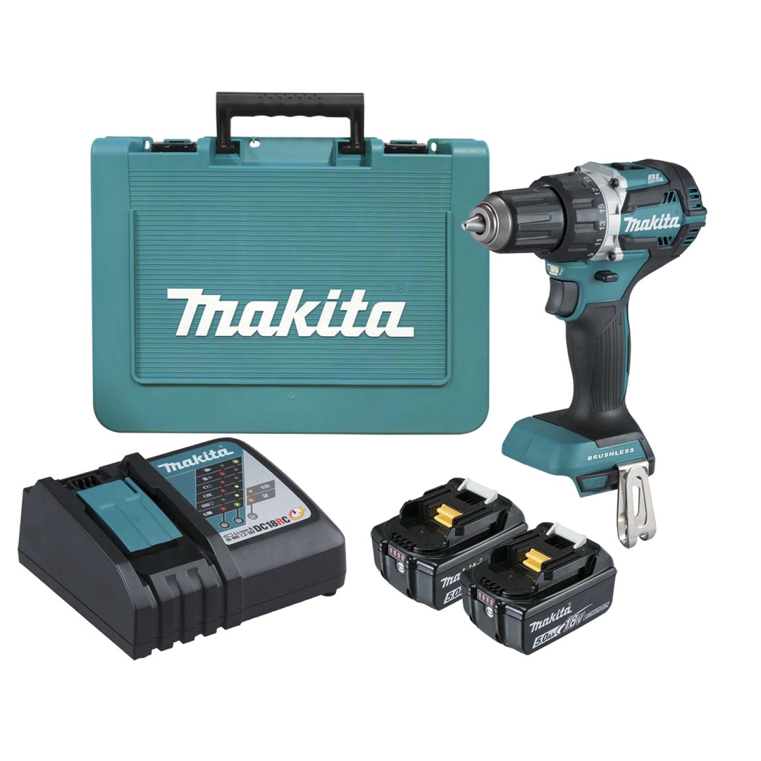 Perceuse visseuse sans-fil Makita DDF484RTE - 18V Li-ion - 2 batteries 5,0 ah - Coffret – Brushless-image