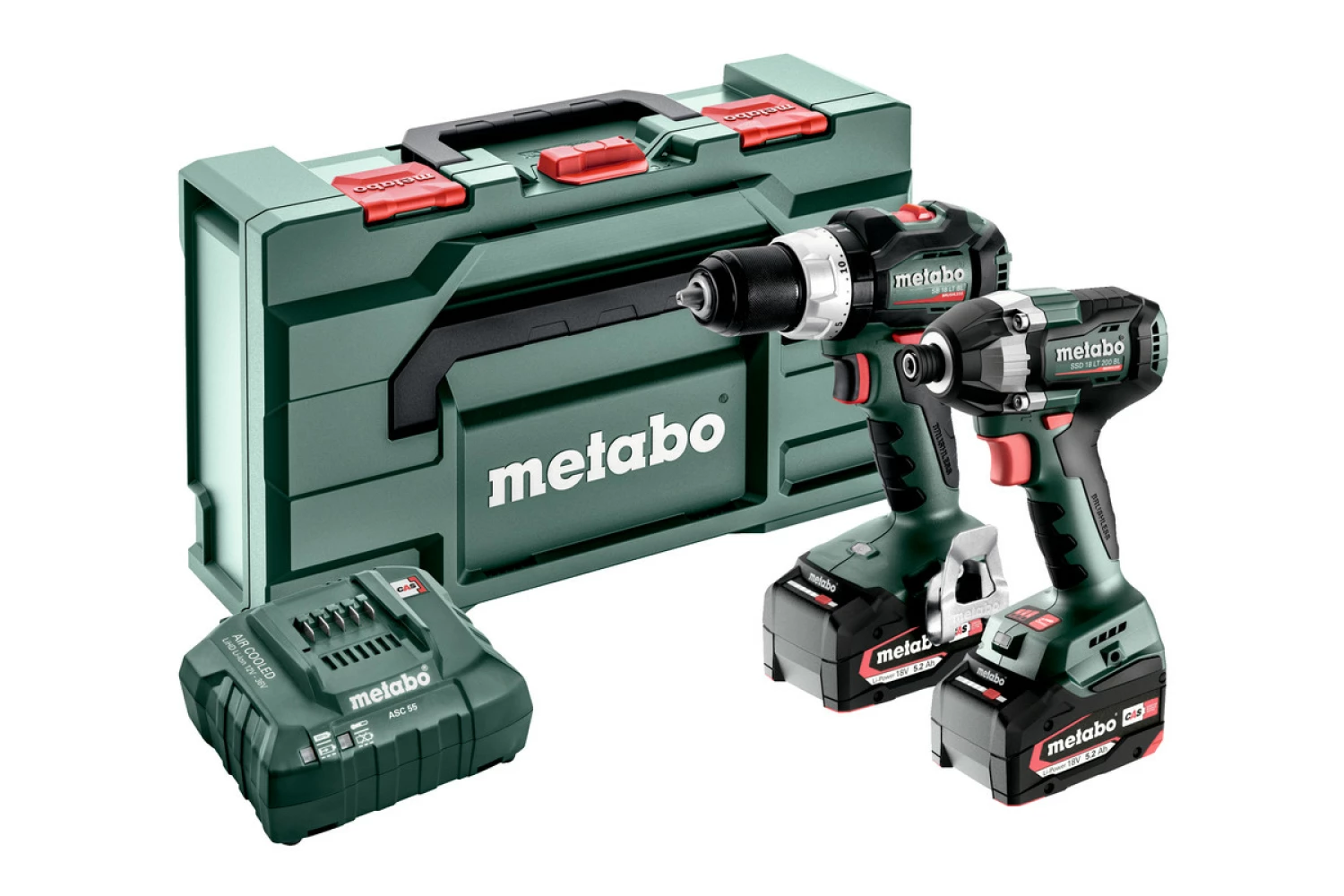 Metabo Comboset 2.8.8. 18V Li-ion accu klopboormachine en slagmoersleutel set (2x5.2Ah) in metaBOX-image