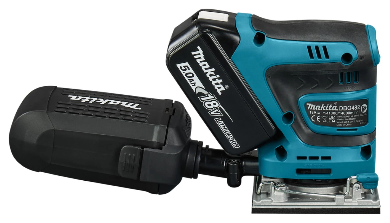 Makita DBO482RTJ LXT 18V Li-ion Accu Handpalm vlakschuurmachine set (2x 5,0 Ah) in Mbox-image