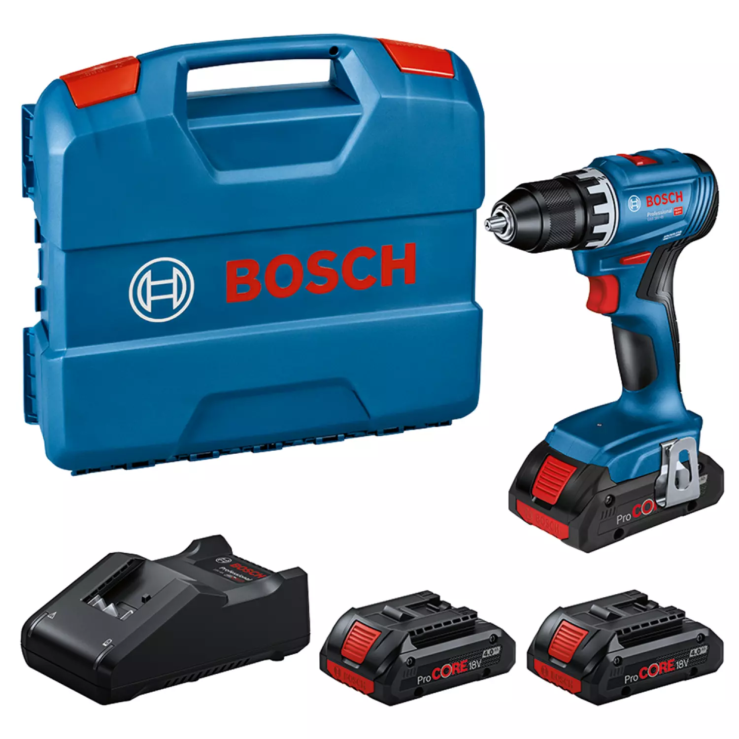 Bosch GSR18V-45 Jeu de visseuses sans fil 18V Li-ion (3x batterie 4Ah) dans coffret L - 45Nm-image