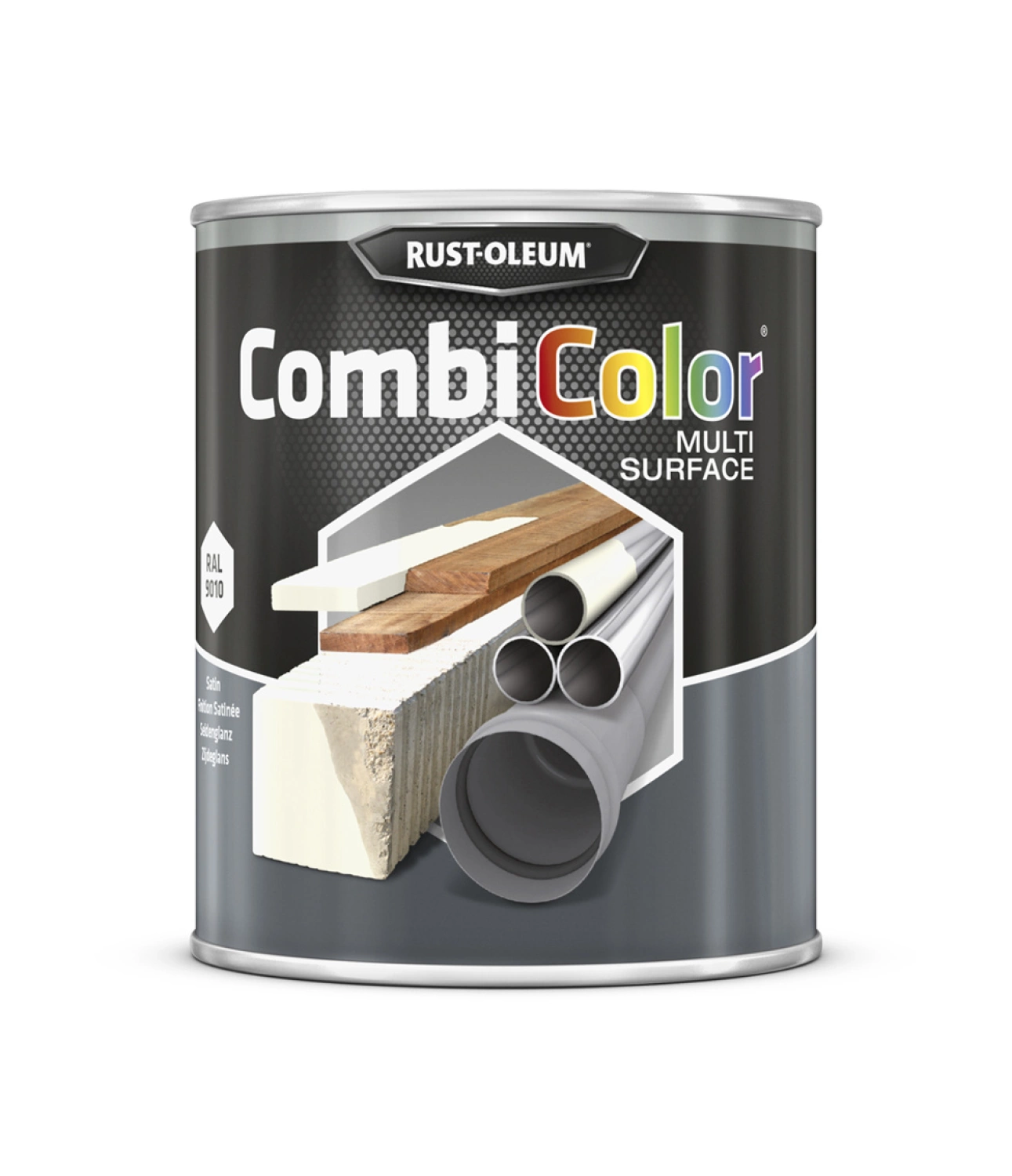 Rust-Oleum Combicolor Multi-Surface Satin - RAL 9010 zuiverwit  - 0,75L
