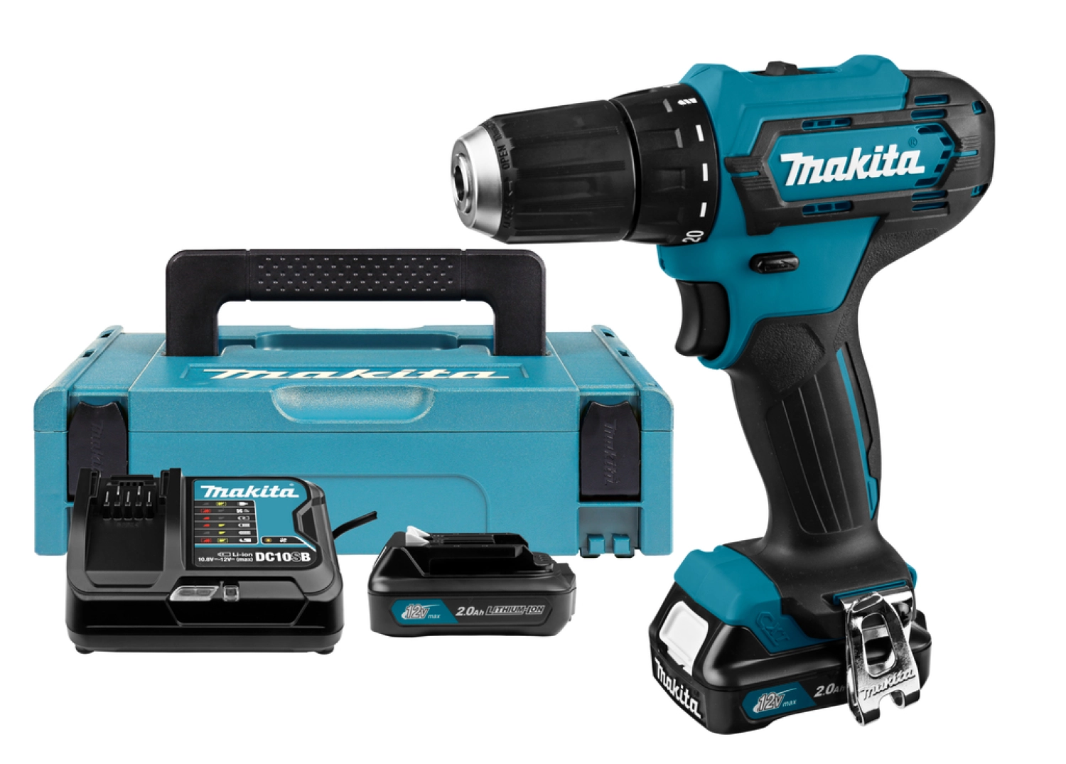 Makita DF333DSAJ Perceuse visseuse sans-fil - 12V Li-ion Max Li-ion - 2 batteries 2,0 Ah - MAKPAC - 30 Nm-image