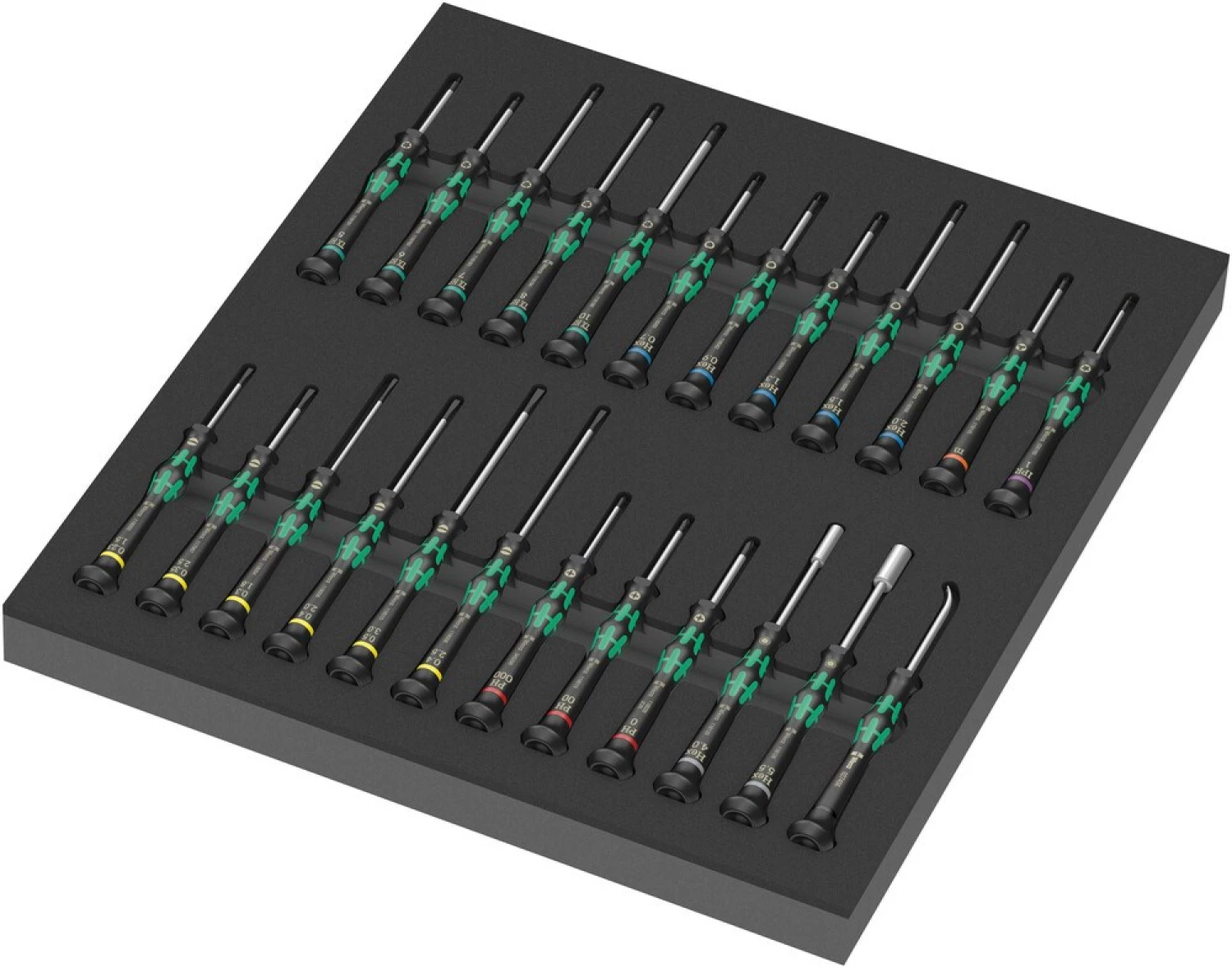 Wera 05150106001 24-delige 9715 Kraftform Micro Set 1 Schroevendraaierset in foam inlay-image