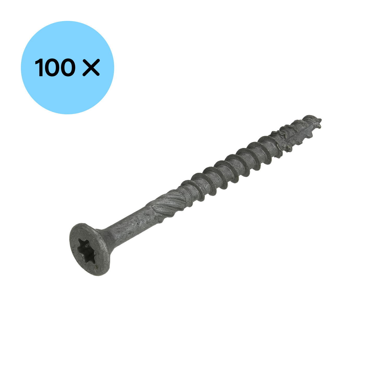 DynaPlus 0281.08.50401 Vis de construction - Tête plate - Filetée - Extérieur - TX30 - 6.0 x 80/42mm (100pcs)-image