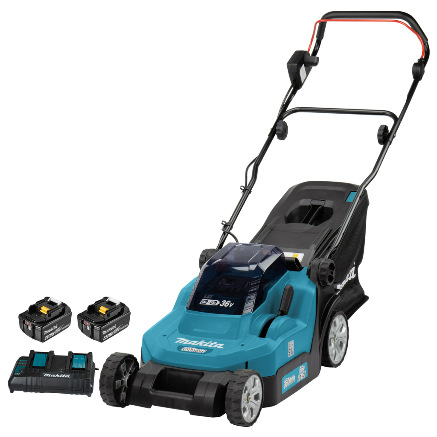 Makita DLM382CM2 (2x 18V) Li-Ion accu grasmaaier set (2x 4.0Ah) - 38cm-image