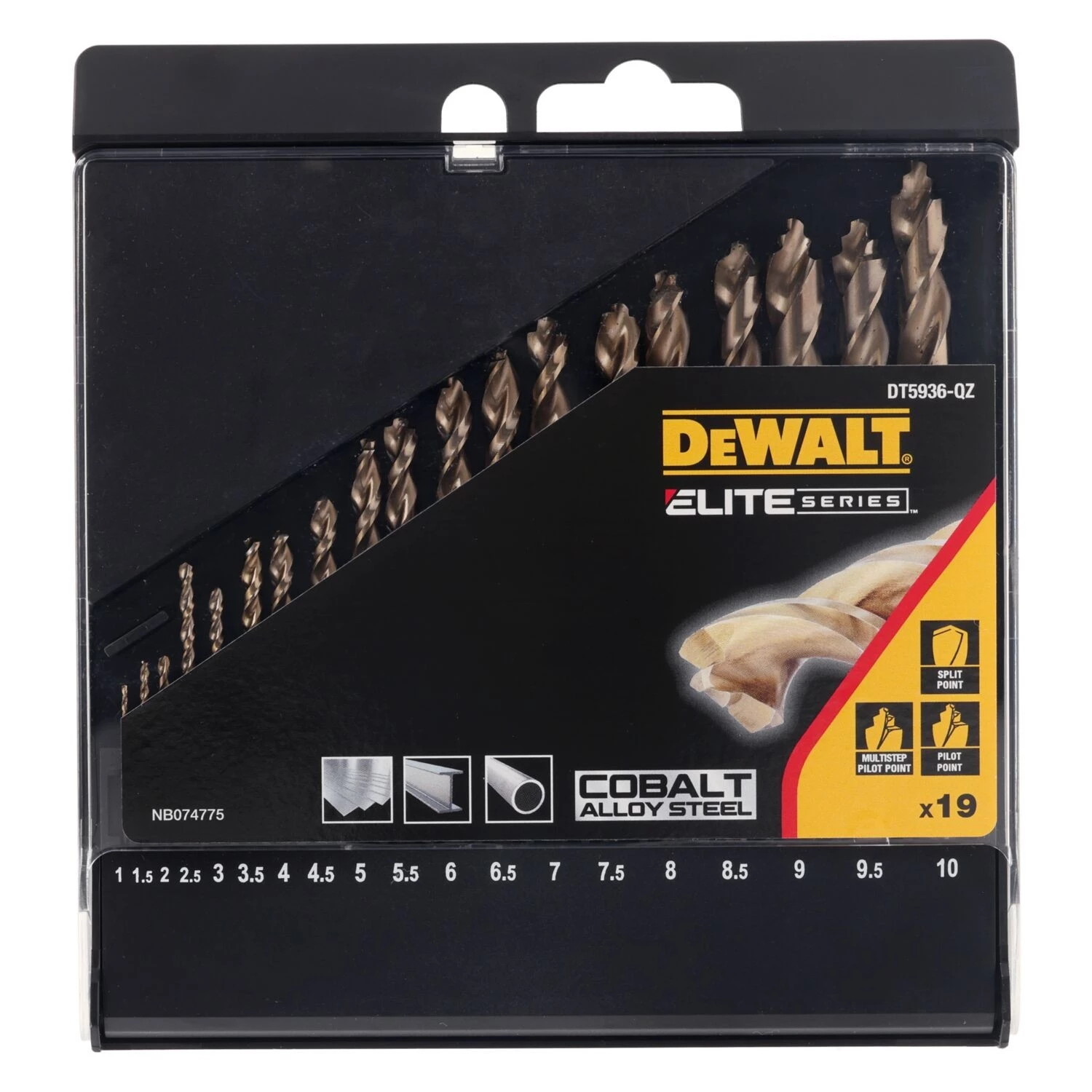 DeWALT DT5936-QZ ELITE KOBALT Jeu de forets à métaux - 10 pièces en cassette-image