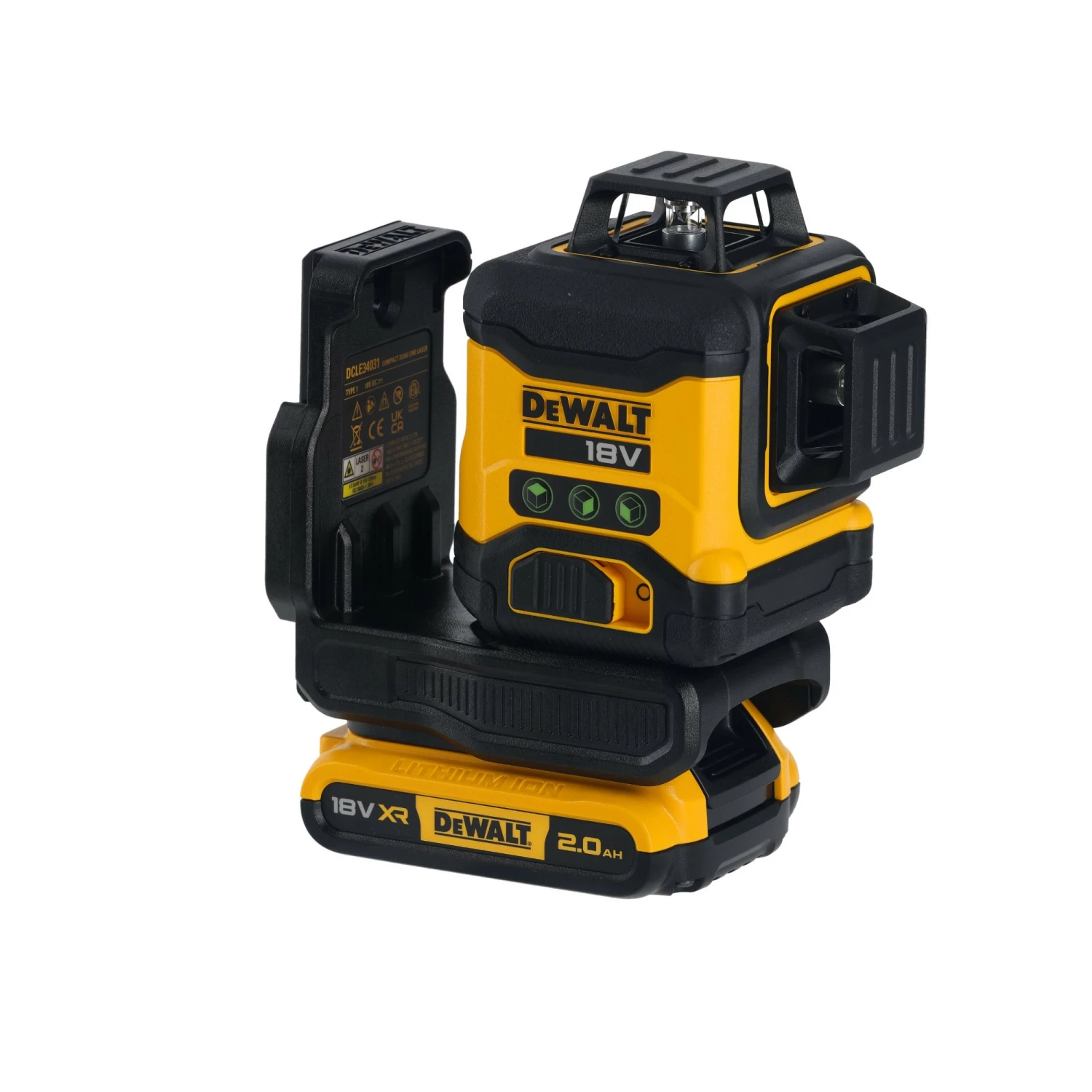 DeWALT DCLE34031D1-QW 18V Li-ion Accu Kit laser à croix auto-nivelant (1x 2,0 Ah) - 3x360° - Vert-image
