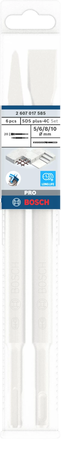 Bosch 2607017585 Jeu de 6 burins et forets SDS plus-4C PRO-image