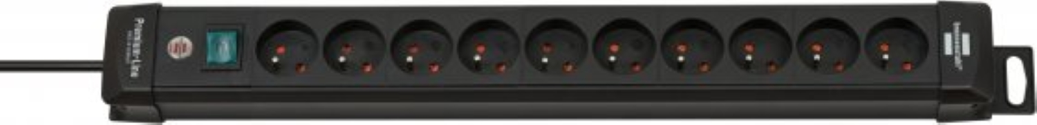 Brennenstuhl Premium-Line verlengsnoer 10-voudig zwart 3m H05VV-F 3G1,4-image