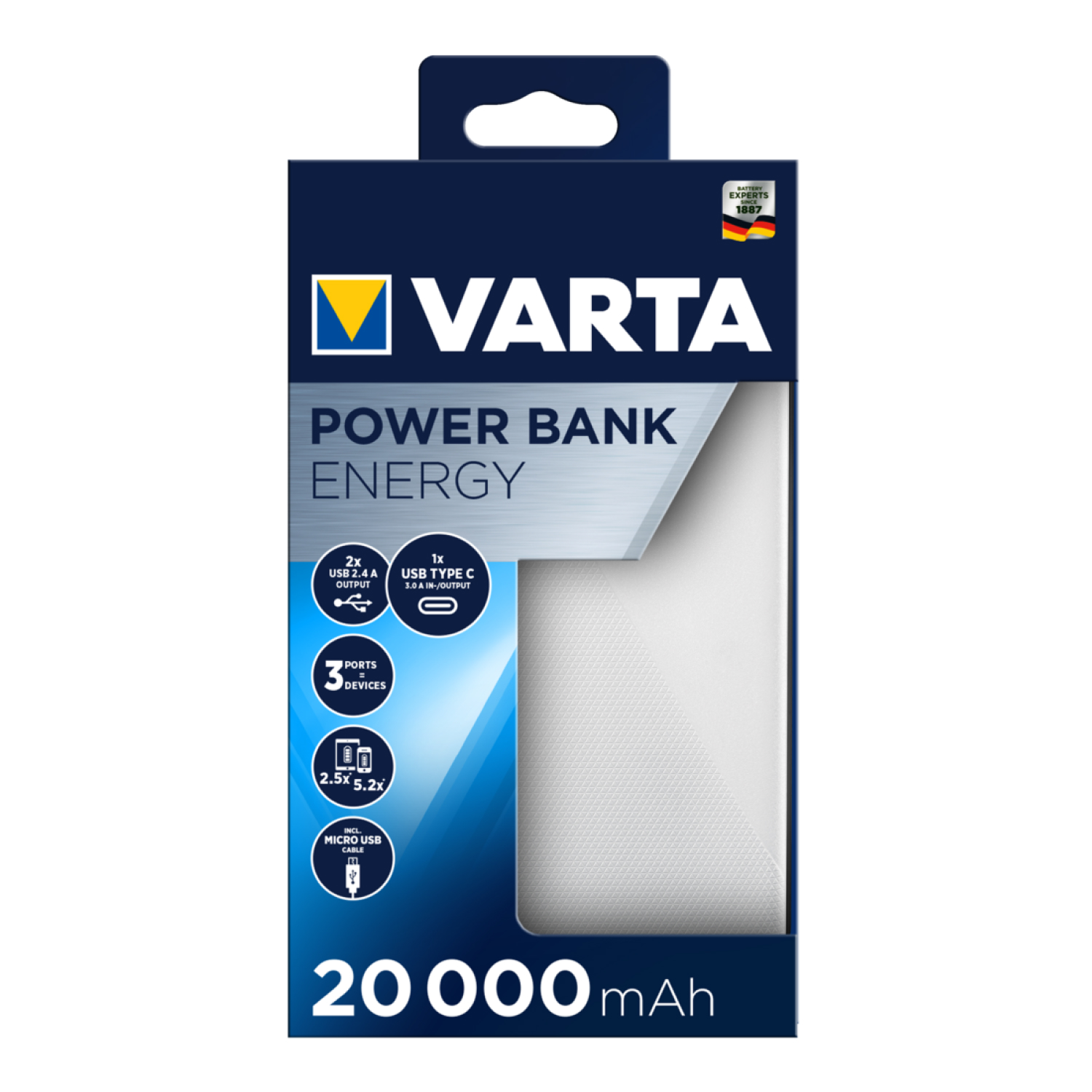 Varta 57978 Batterie externe - 20 000 mAh-image