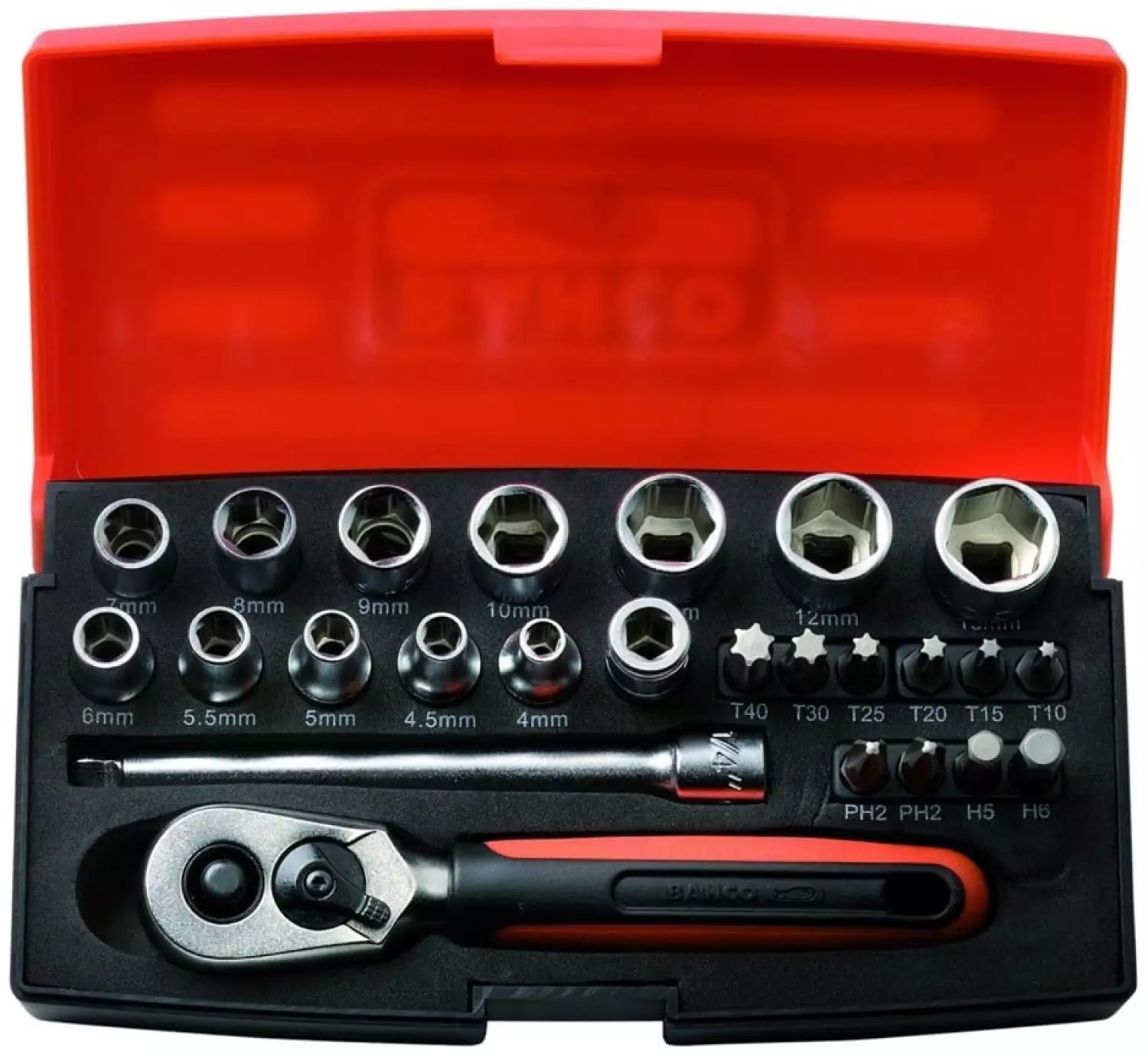 Bahco SL25 Ratel doppen/ bitset - 25 delig - 1/4"-image