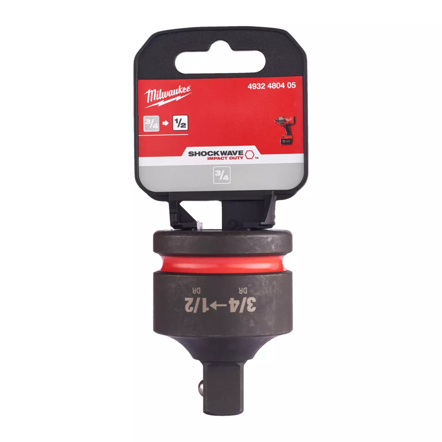 Milwaukee 4932480405 SHOCKWAVE Adaptateur - 3/4" vers 1/2"-image