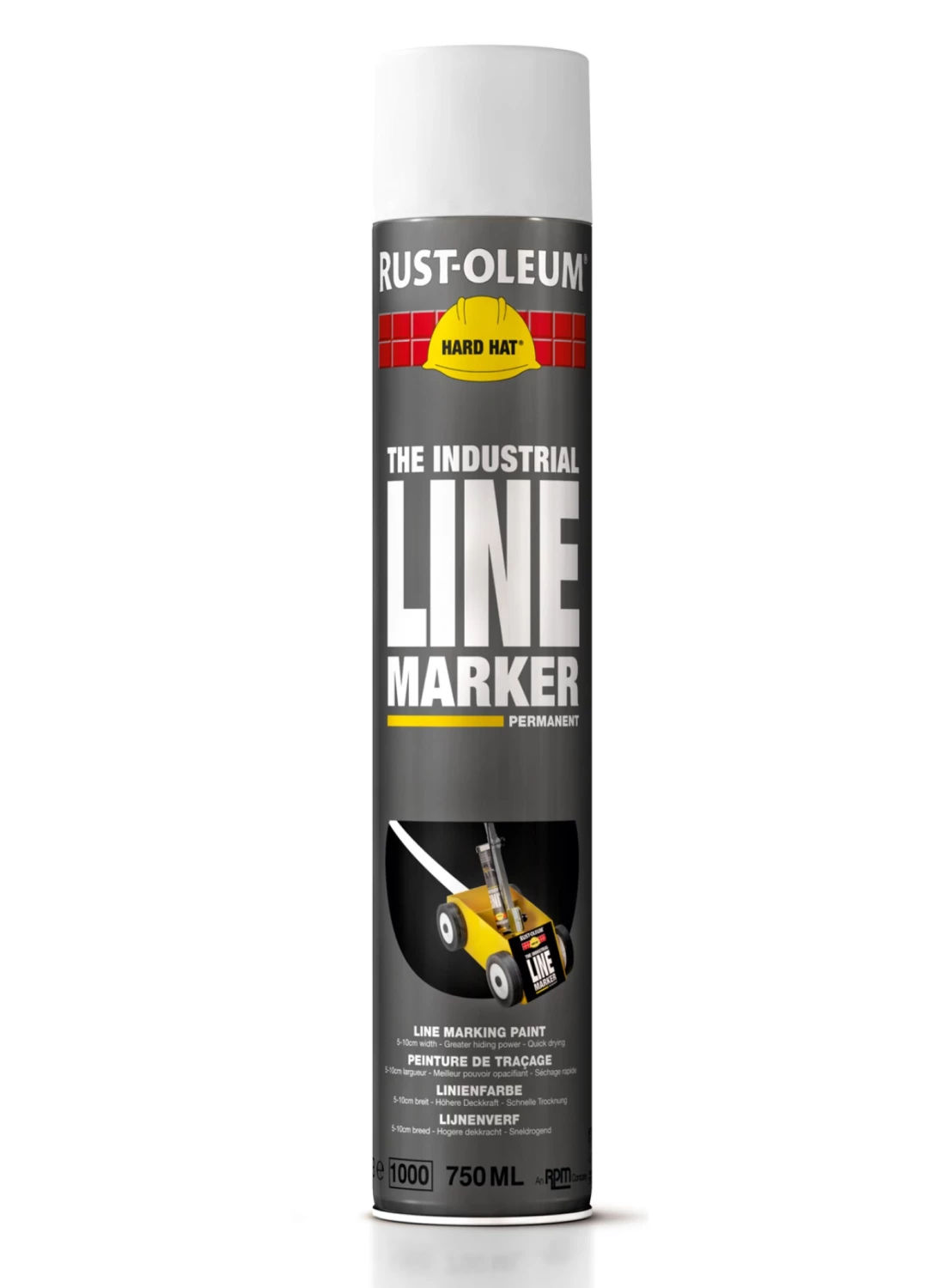 Rust-Oleum Hard Hat Peinture de ligne Aérosol - Blanc  - 0,5L-image