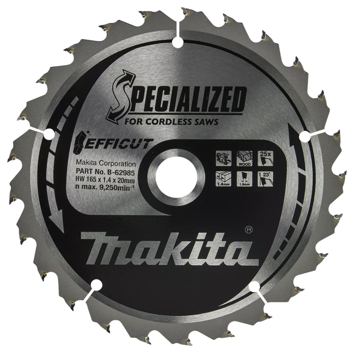 Makita B-62985 Cirkelzaagblad Hout - 165x20x1,4mm 25T-image