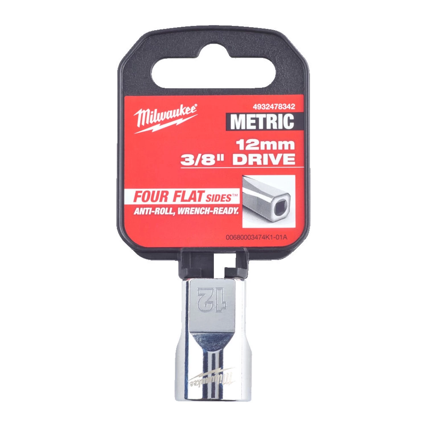 Milwaukee 4932478342 Embout - 3/8" FOUR FLAT - 12mm-image