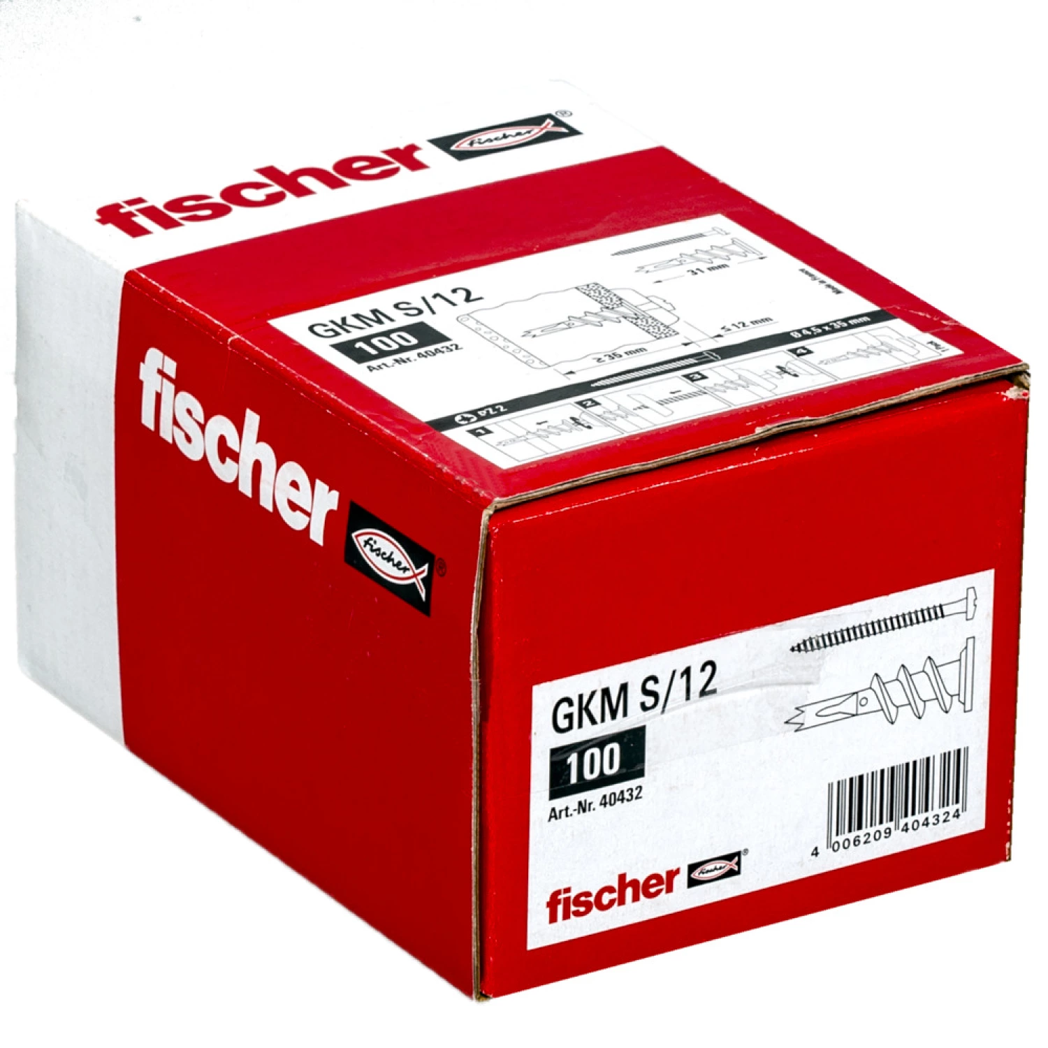 Fischer 40432 - Cheville métallique GKM 12 avec vis pour plaques de plâtre (100pcs) GKM 12-image