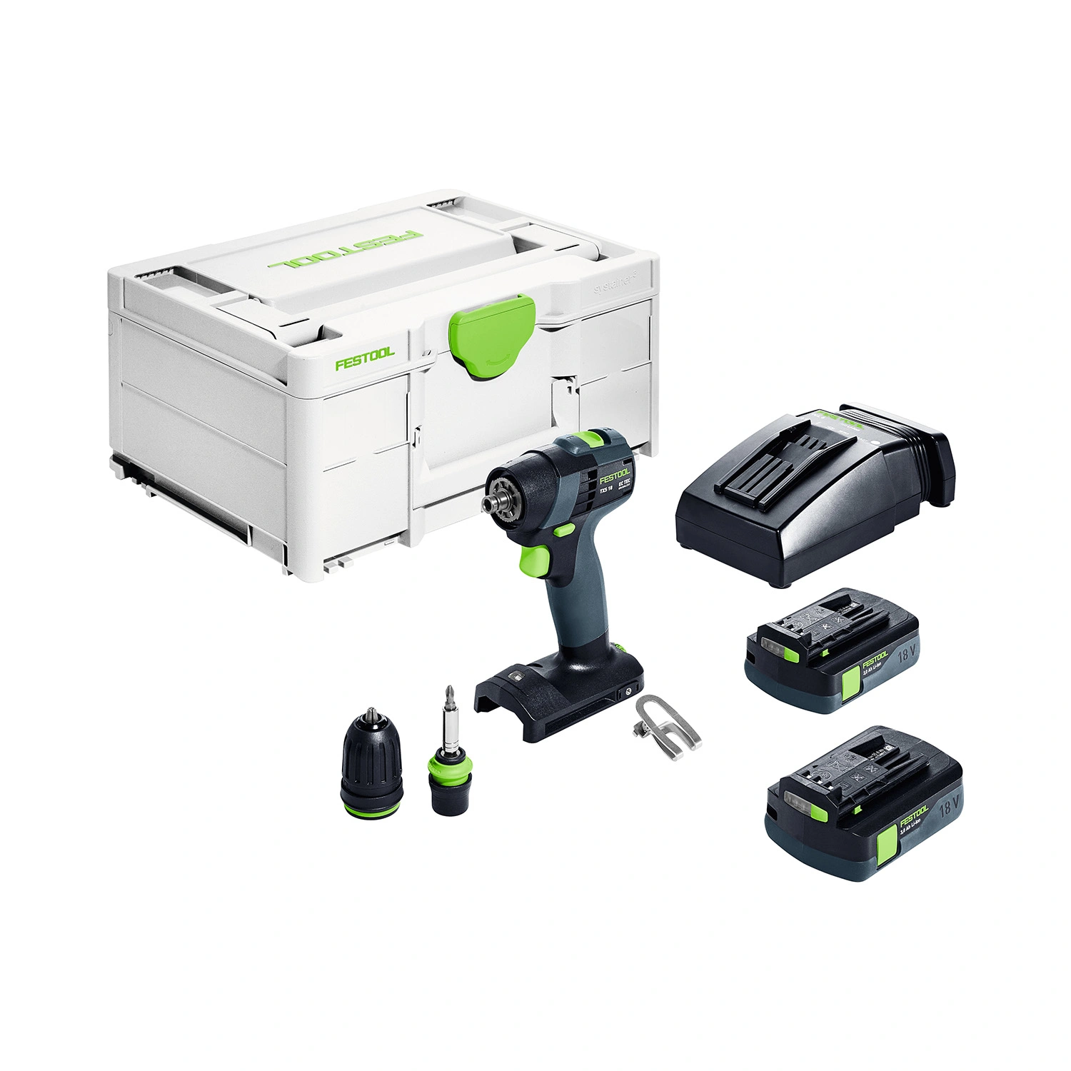 Festool TXS 18 C 3,0-Plus 18V Li-Ion accu schroefboormachine set (2x 3,0Ah) in systainer - 40Nm