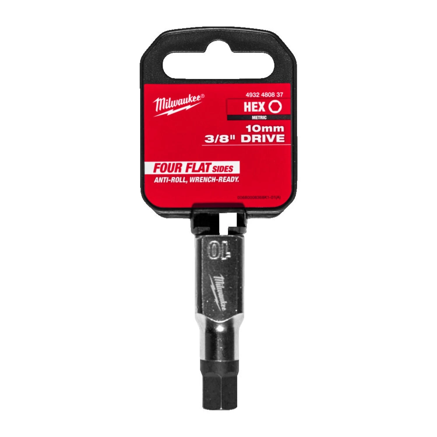 Milwaukee 4932480837 Douille à embout - 3/8" FOUR FLAT - Hex 10mm