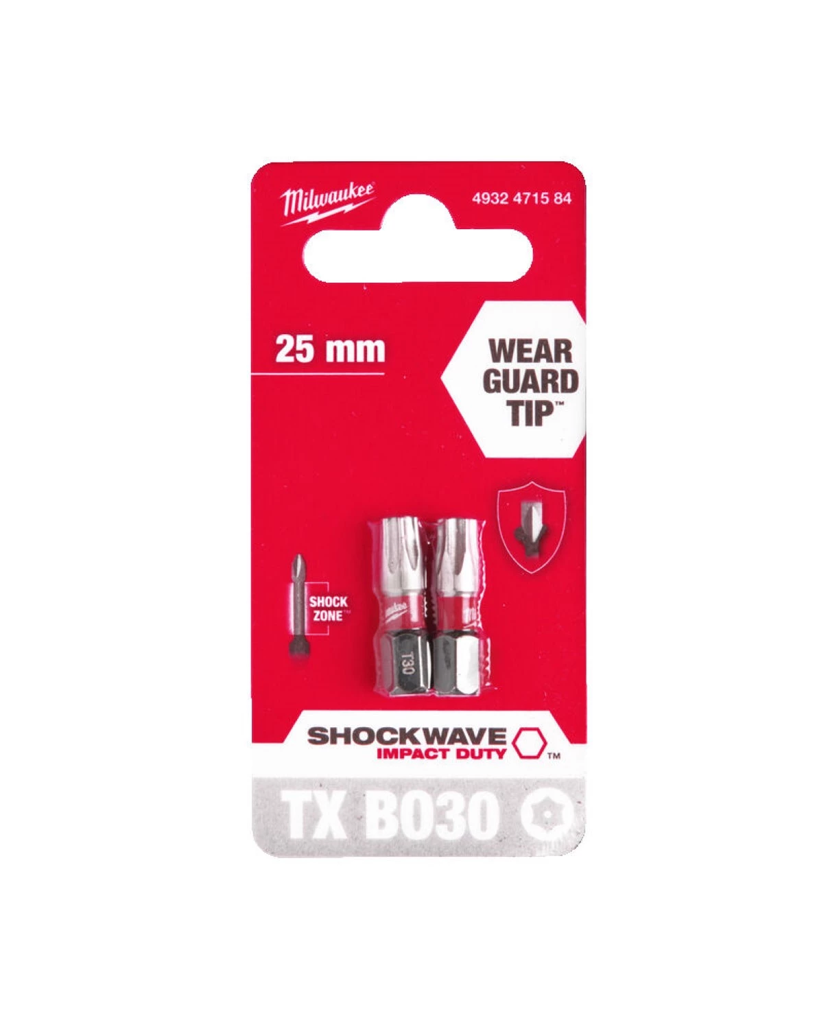 Milwaukee 4932471584 SHOCKWAVE Schroefbit - TX BO30 - 25mm - 2st-image