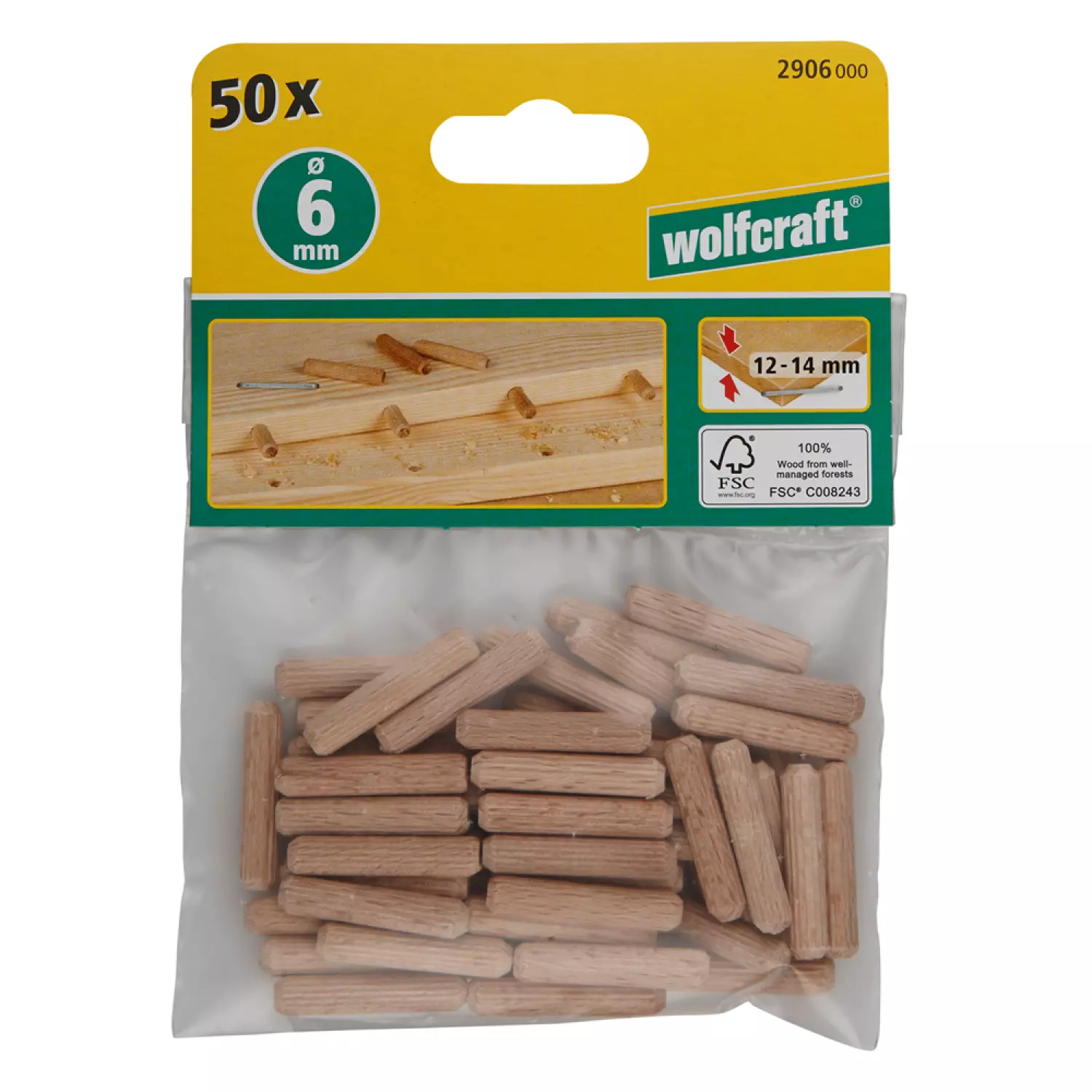 Wolfcraft 2906000 Deuvel - 6 mm (50e)-image