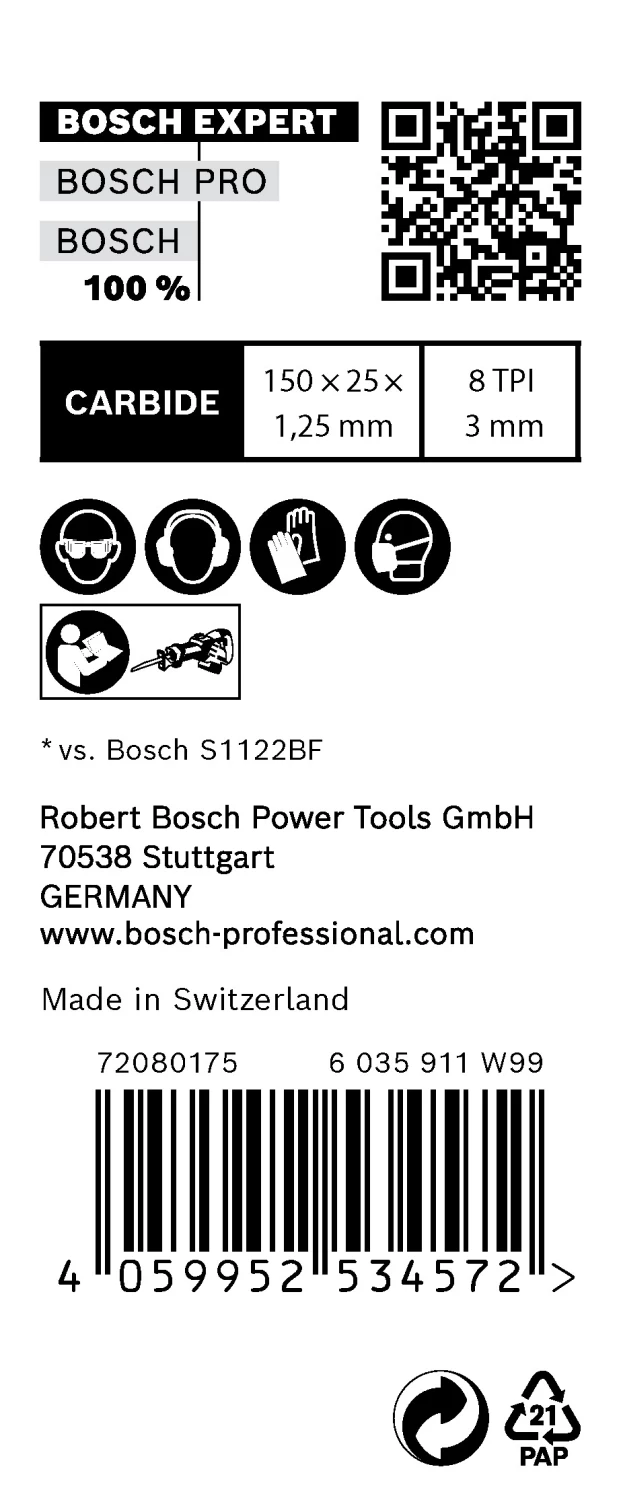 Bosch 2608900367 EXPERT Reciprozaagblad S955CHC 10st Thick Tough Metal-image