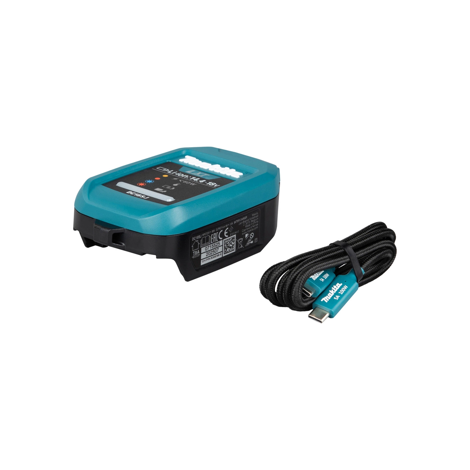 Makita 1916D9-8  Kit chargeur de batterie DC18SJ avec câble USB-C PD - 2,1 - 3,5 A