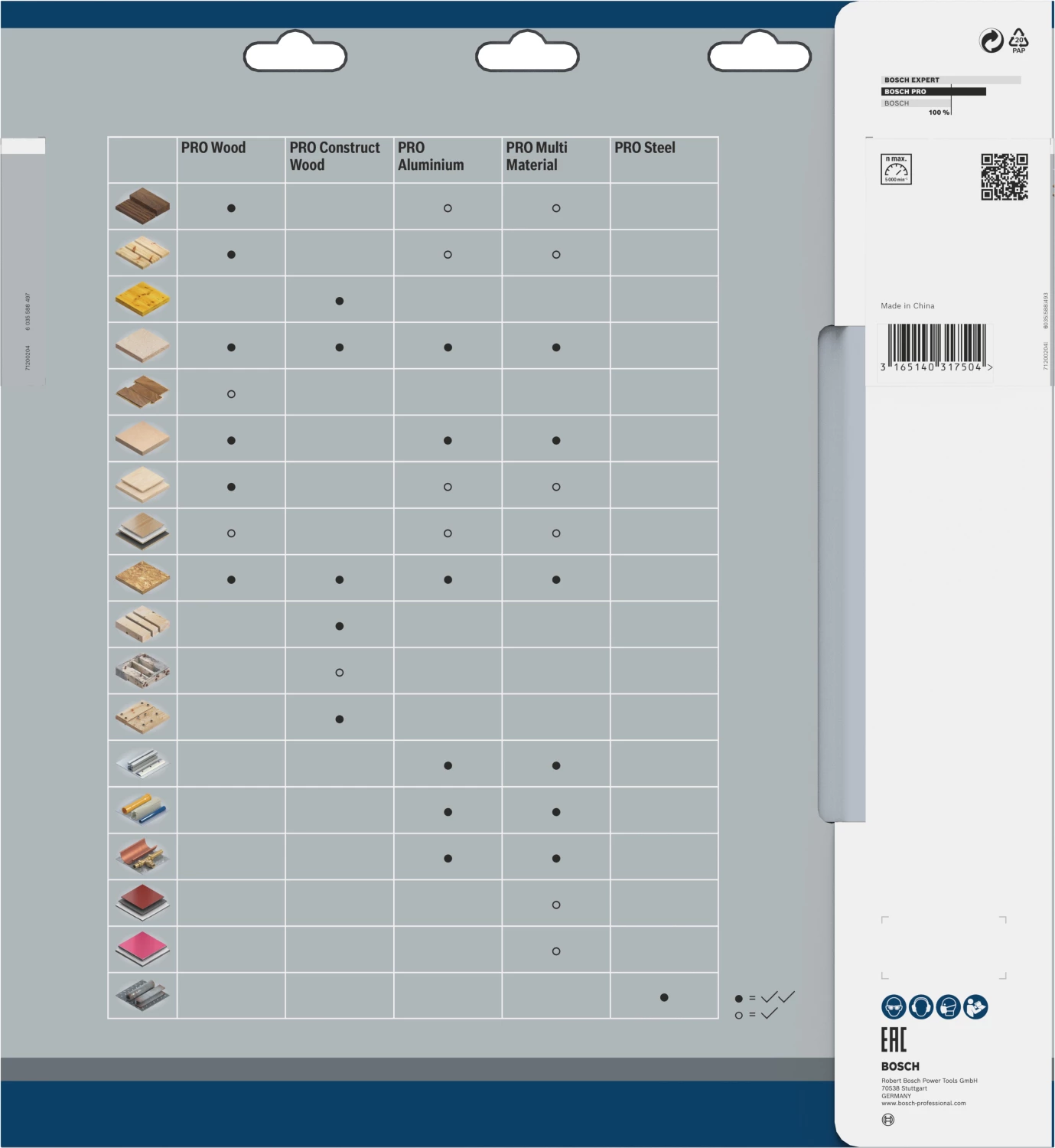 Bosch 2608640452 - Lame de Scie Circulaire Multi Material, 305 x 30 x 3,2 mm, 80D-image