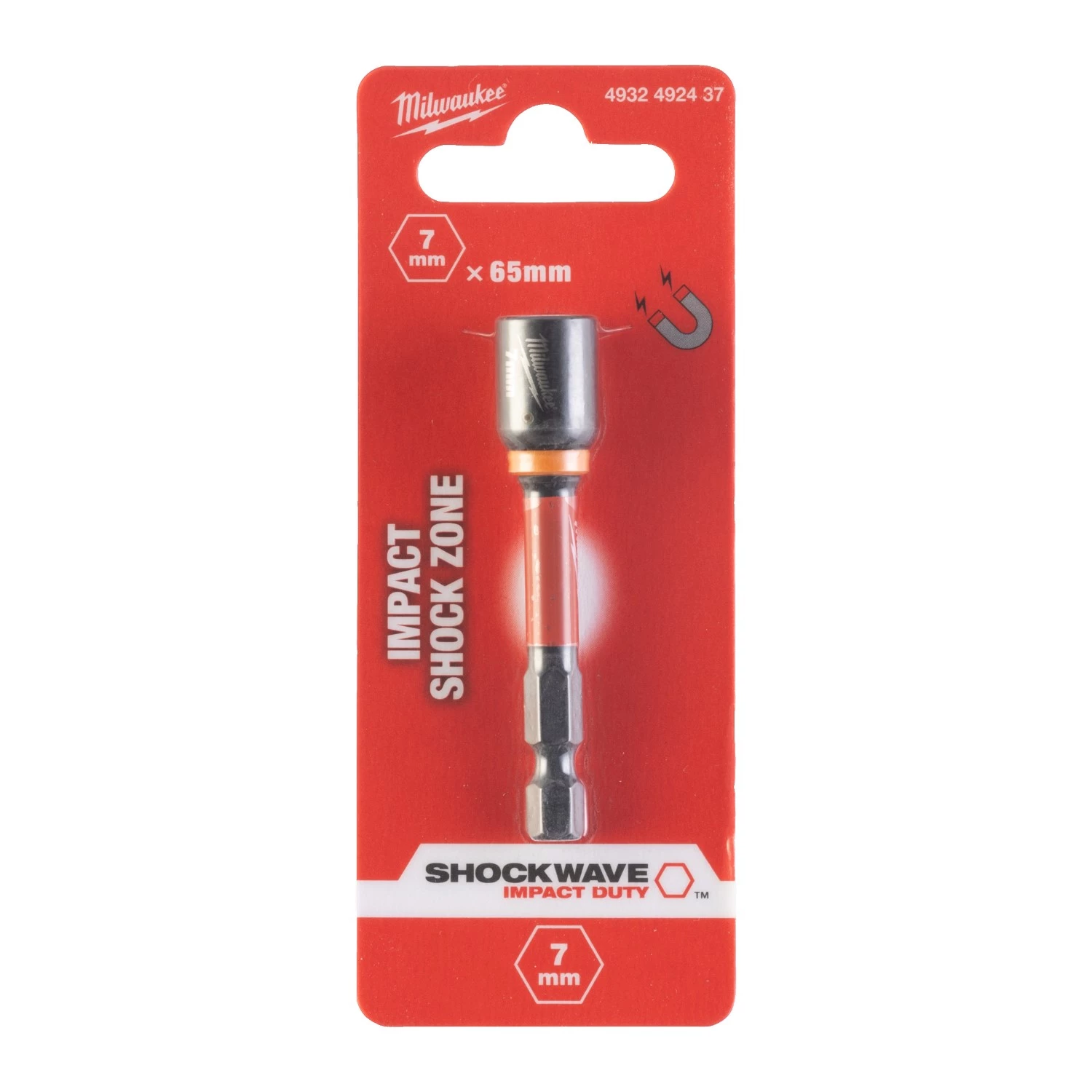 Milwaukee 4932492437 SHOCKWAVE™ Capuchon à percussion magnétique - Hex7 x 65mm (1st)-image