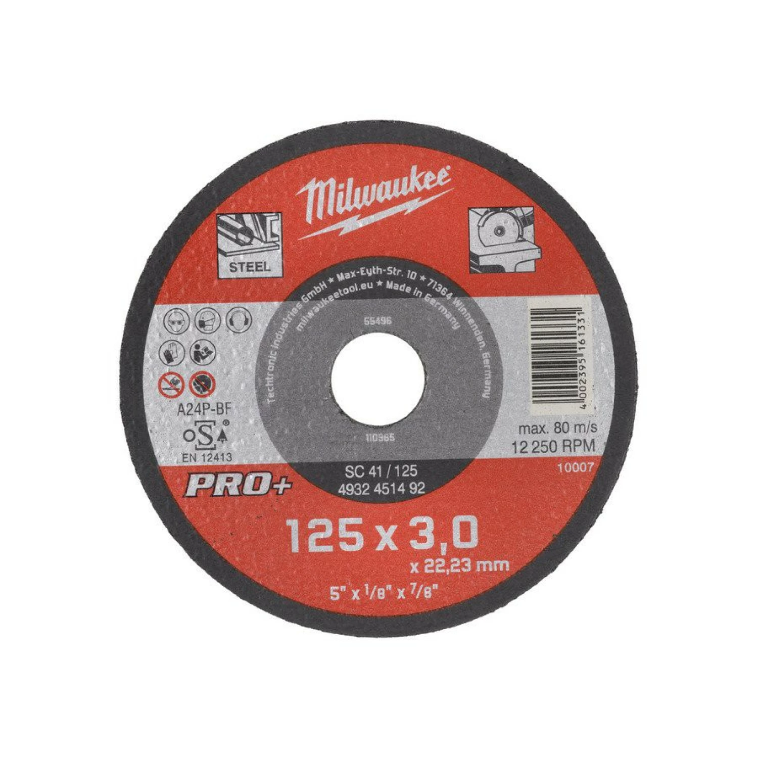 Milwaukee 4932451492 - Disque à tronçonner - pour métaux - SC41 125 x 3 mm PRO+-image