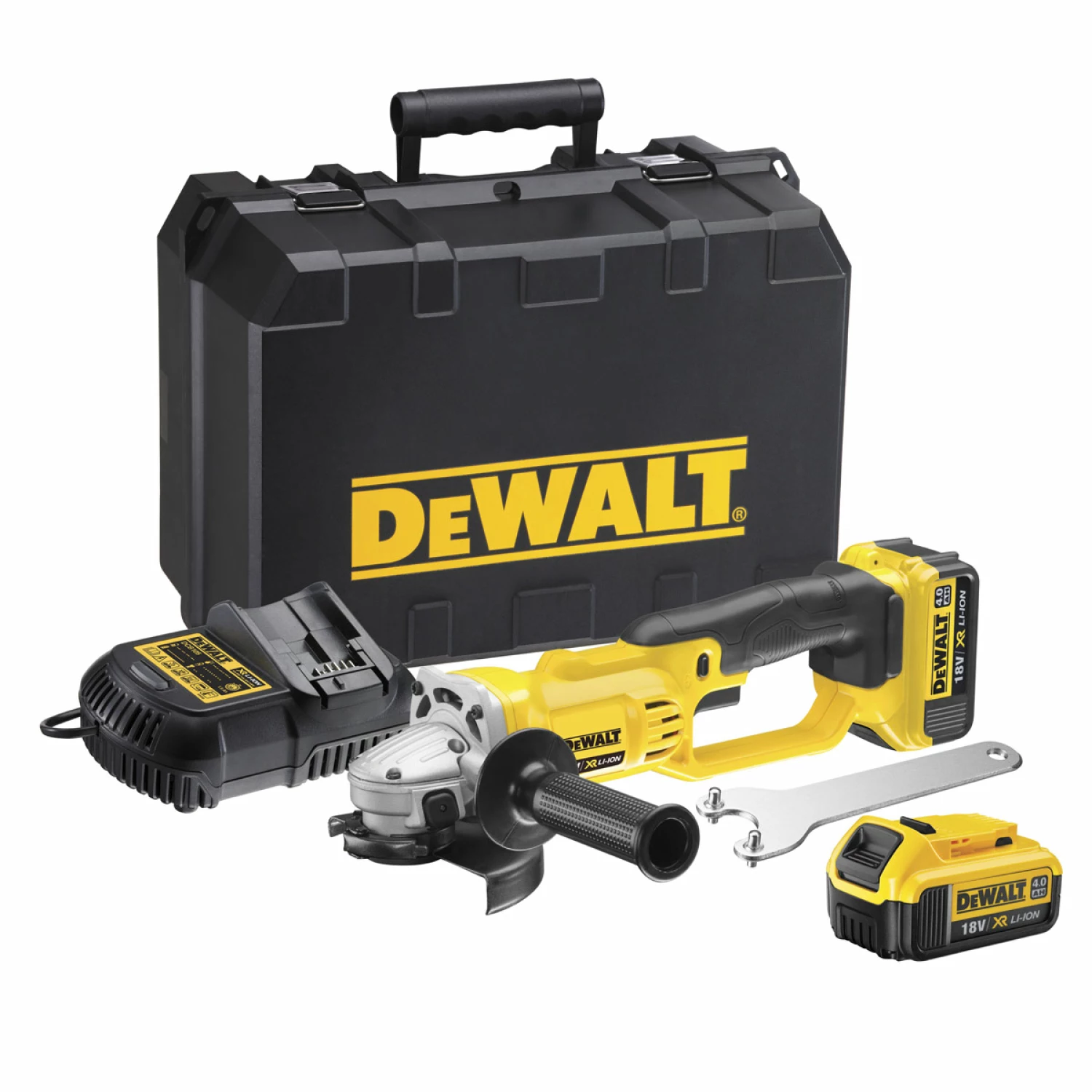 DeWALT DCG412M2 18V Li-Ion Accu haakse slijper set (2x 4.0Ah accu) in koffer - 125mm-image