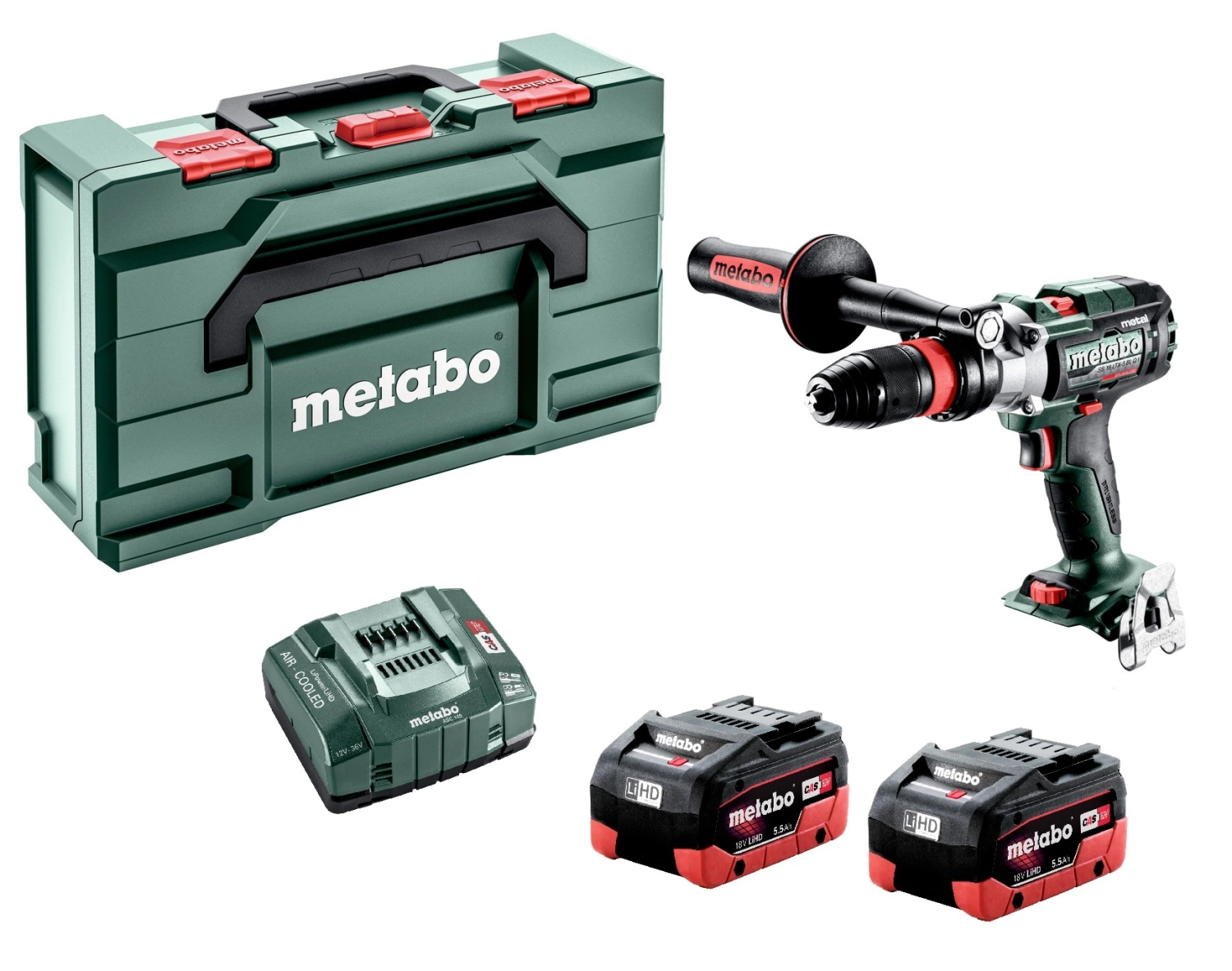 Metabo SB 18 LTX-3 BL Q I Metal 18V LiHD accu klopboormachine set (2x 5.5Ah) in Metabox - 130Nm - 68mm-image