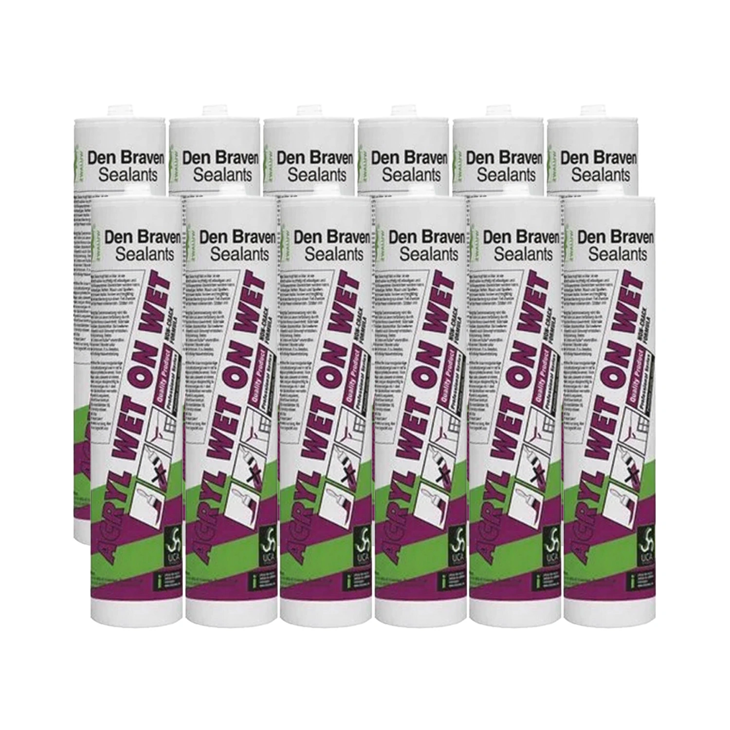Zwaluw Den Braven 30880044 Acryl Wet on Wet Acrylaatkit- Wit - 310ml - 12st