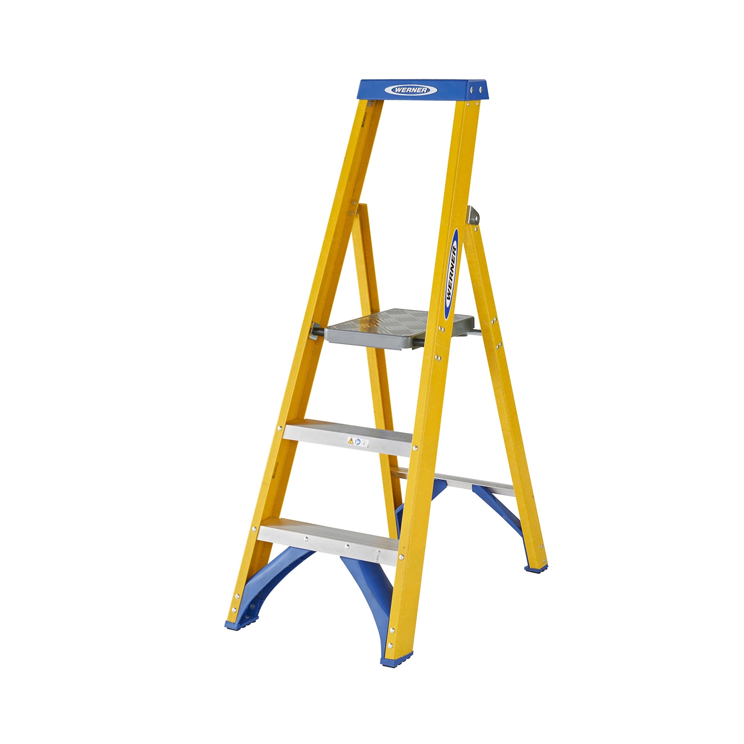Little Jumbo 1277170318 Werner Plateforme Escabeau - Simple - Fibres de verre - 1 x 3 marches - max. hauteur de travail 2,5m