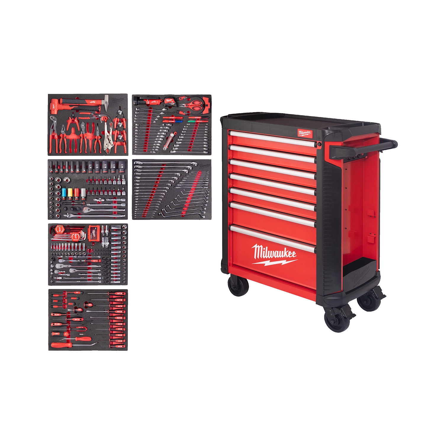 Milwaukee 4932500753 TOOLGUARD™ SRC30-1 Stalen Gereedschapswagen gevuld - 337-delig - 7 laden - 30" / 78 cm-image