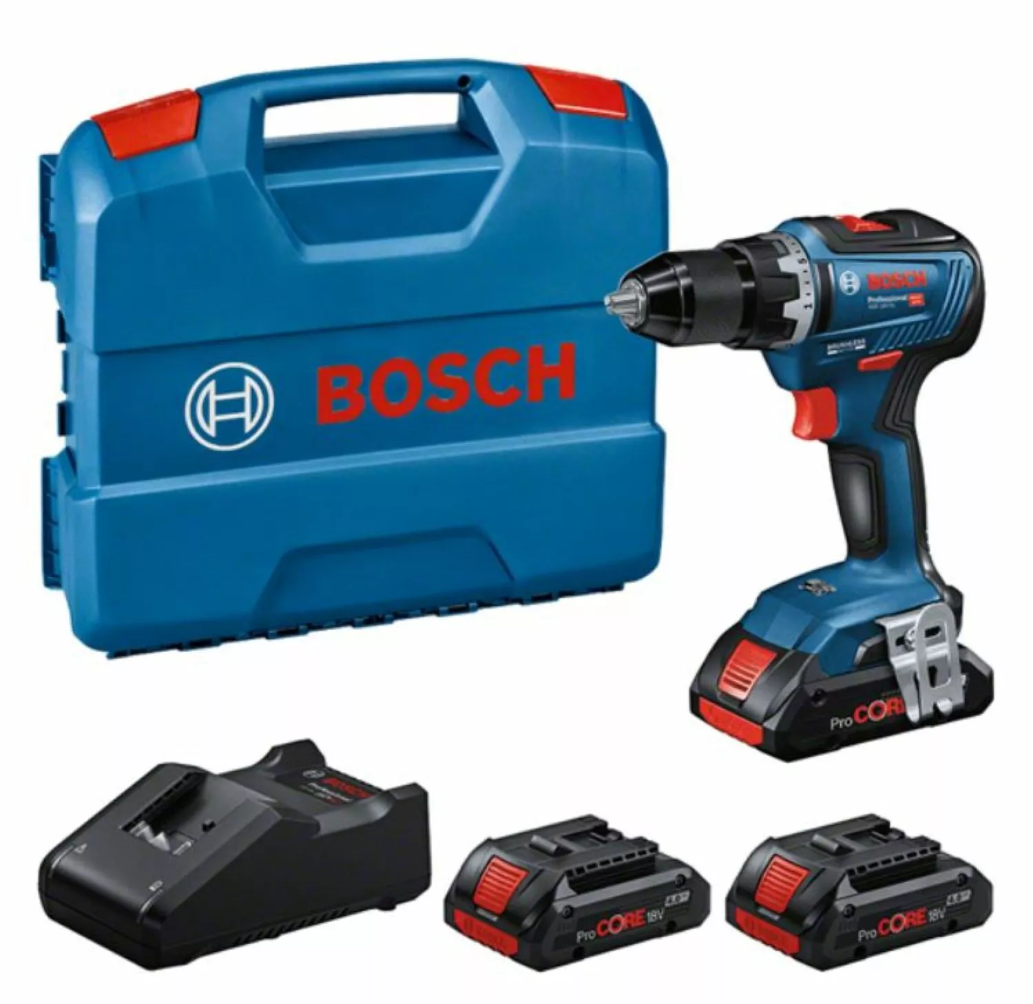 Bosch GSR18V-55 18V Li-ion accu Schroefboormachine set (3x 4Ah) in L-Case - 55Nm-image