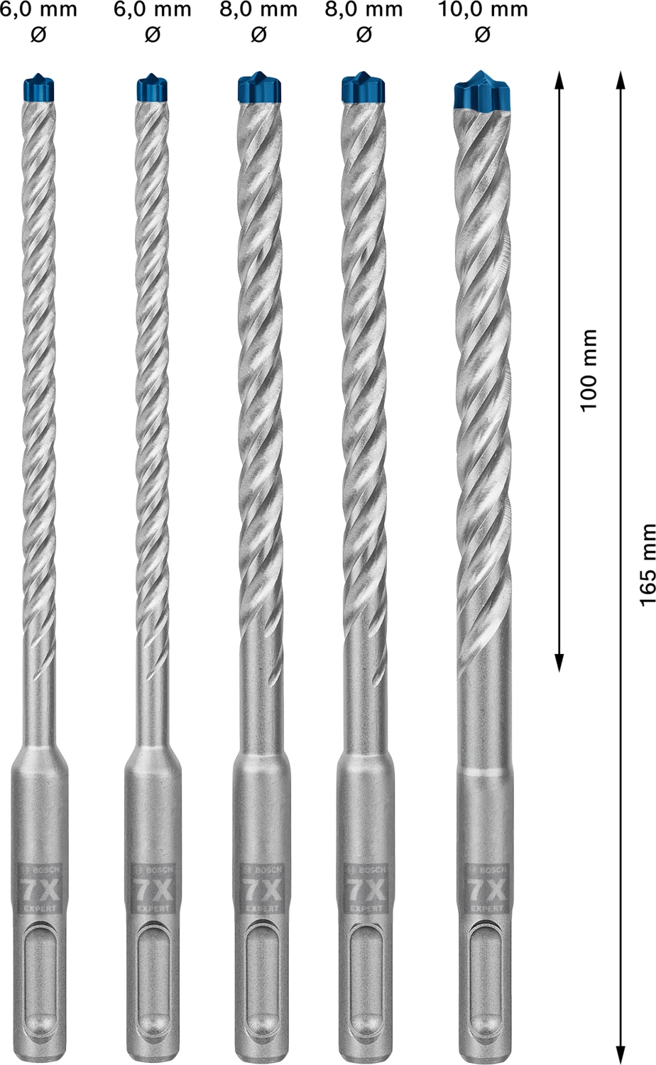 Bosch 2608900198 EXPERT 5-delige SDS plus-7X borenset in cassette - 6/8/10mm-image