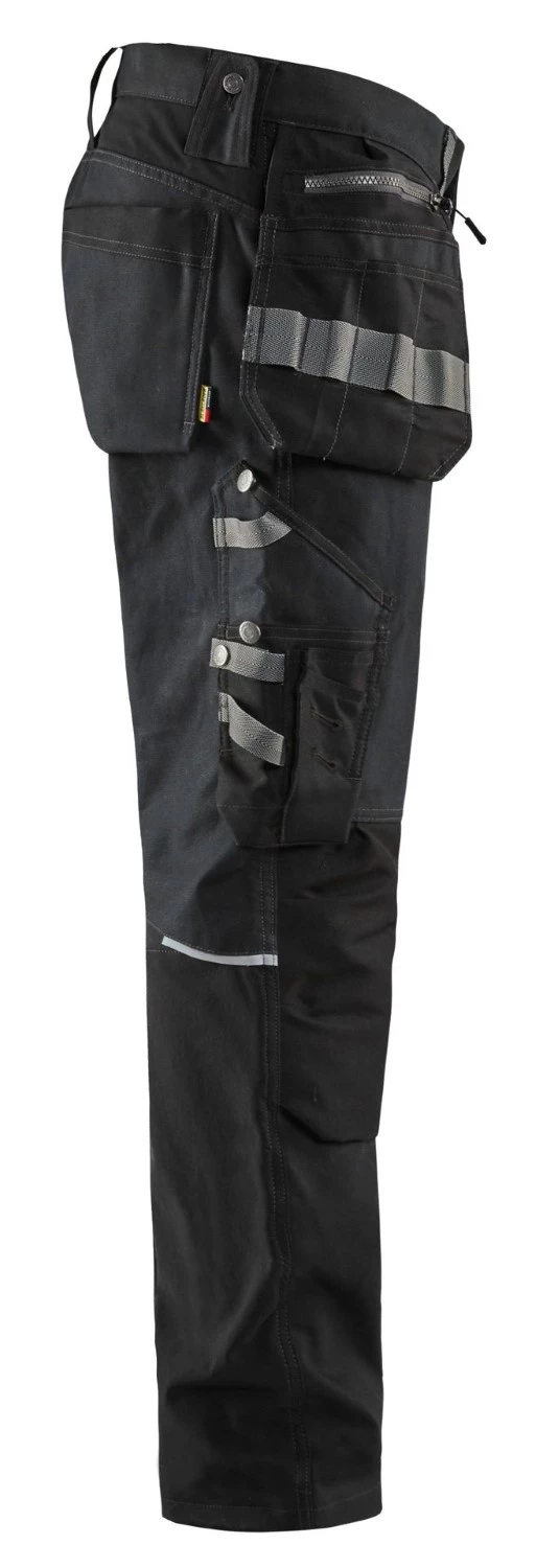 Blåkläder 1599 Pantalon de travail avec empiècements stretch et poches à clous - noir - taille 44 (XS)-image