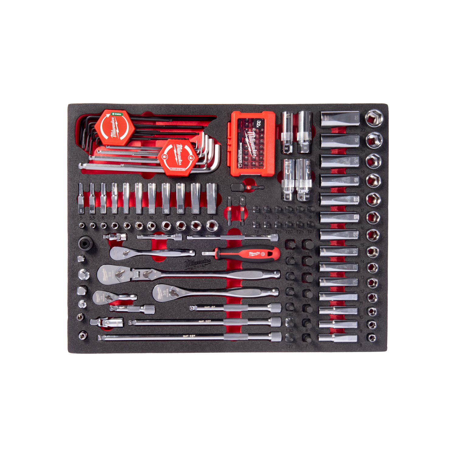 Milwaukee 4932500756 153-delige Ratel- en doppenset - in foam inlay - 1/4" + 3/8"-image