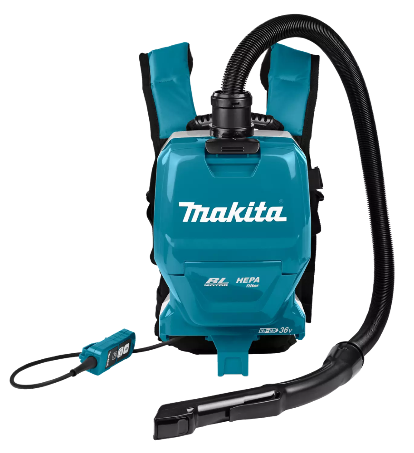 Makita DVC261ZX11 - Aspirateur sac-à dos sans-fil - (2x 18V) - 4 accessoires inclus - machine seule-image