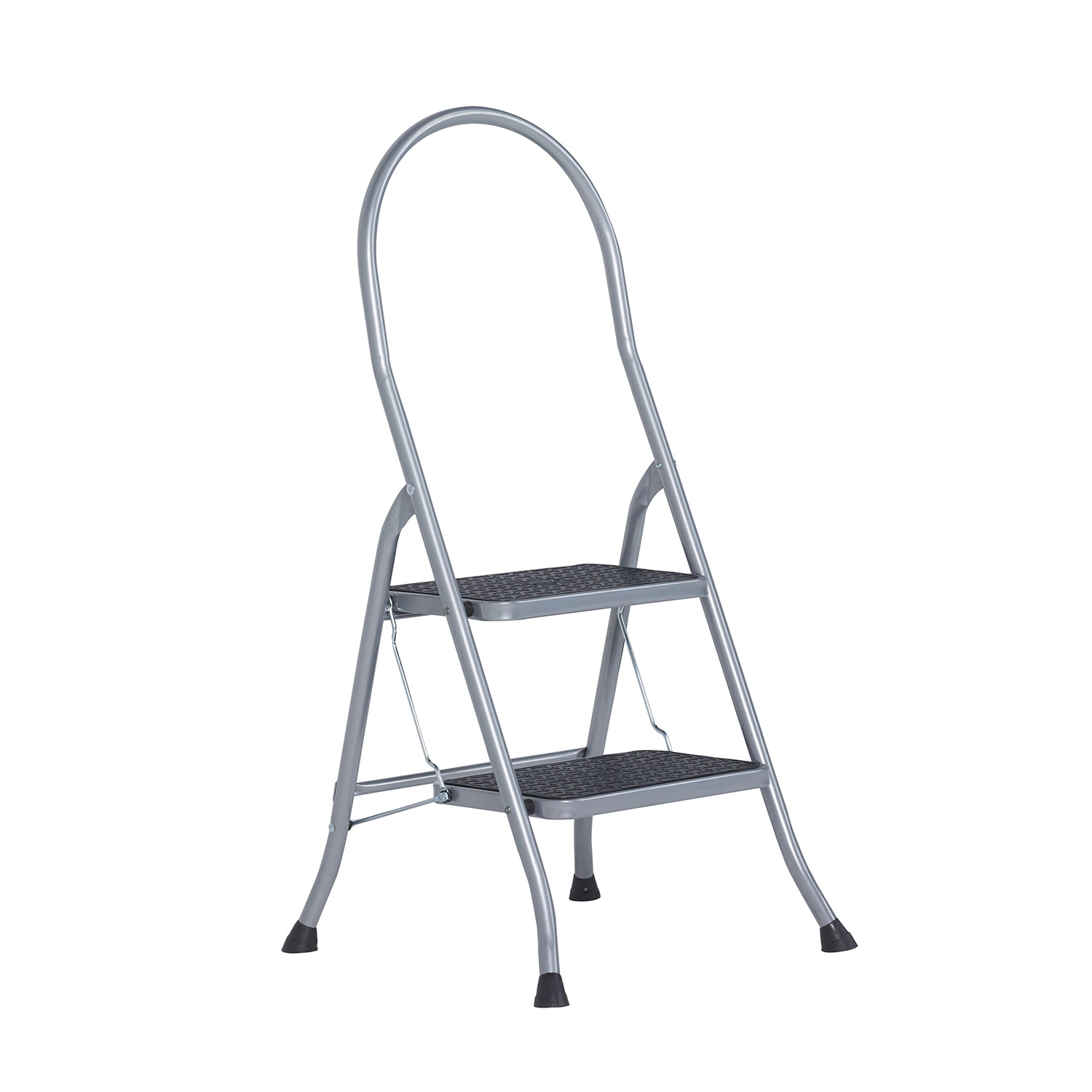 Altrex Cromato Silver  Échelle ménagère - Aluminium - 2 marches - avec barre de sécurité - hauteur de travail max. 2,47 m-image