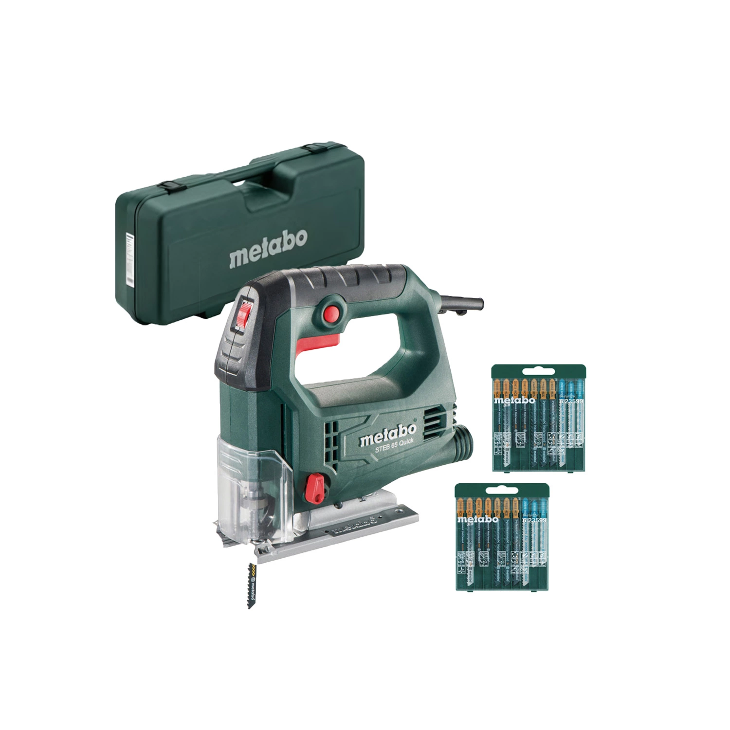 Metabo STEB 65 QUICK SET Scie sauteuse avec 20 lames de scie en coffret - 450W - poignée en D - variable-image