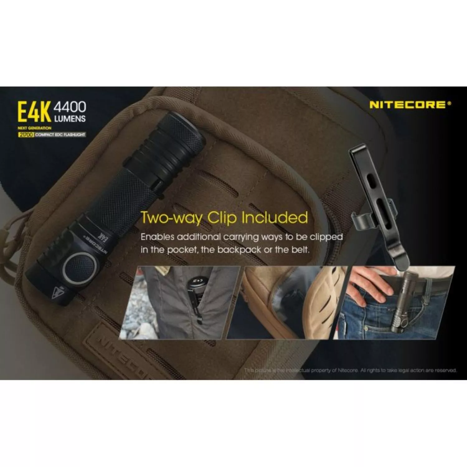 Nitecore E4K Flashlight - 4400Lm - Rechargeable-image
