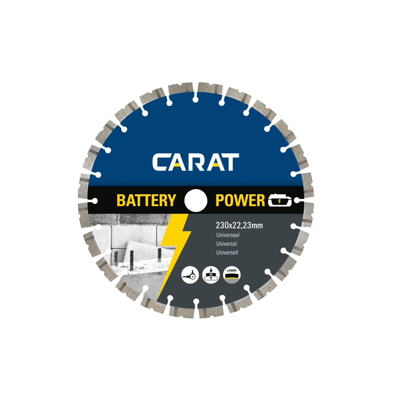 Carat CBP2303000 Lame diamantée pour coupe à sec - 230 x 22.23mm - Universelle-image