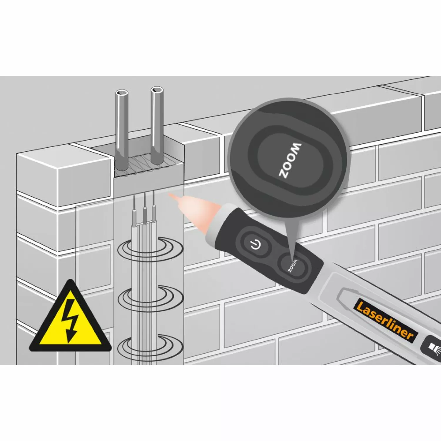 Laserliner 083.013A - Testeur de tension sans contact pro – localisation câbles et installations elec-image