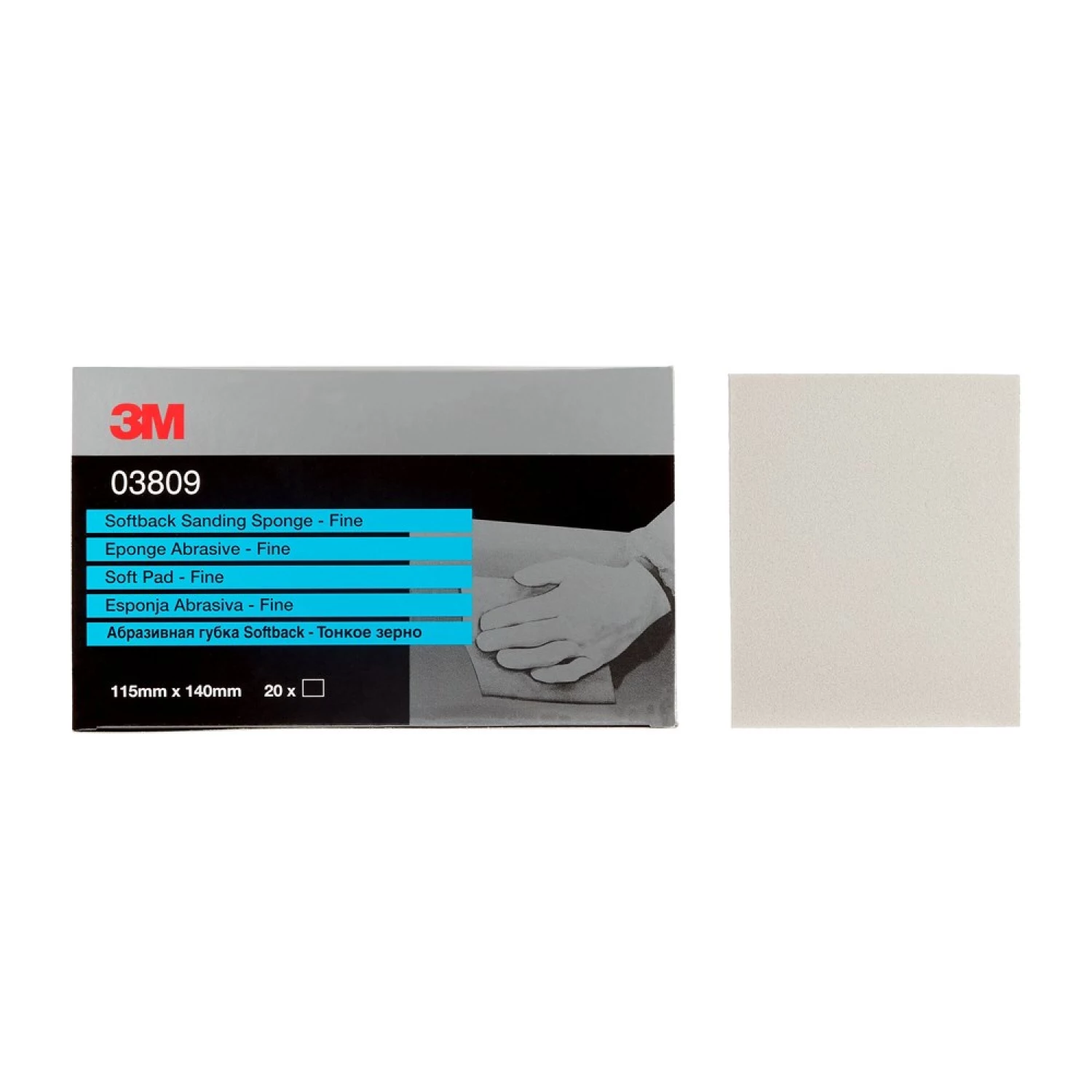 3M Softback Éponge abrasive - 140 mm x 115 mm - Fine - K180-image